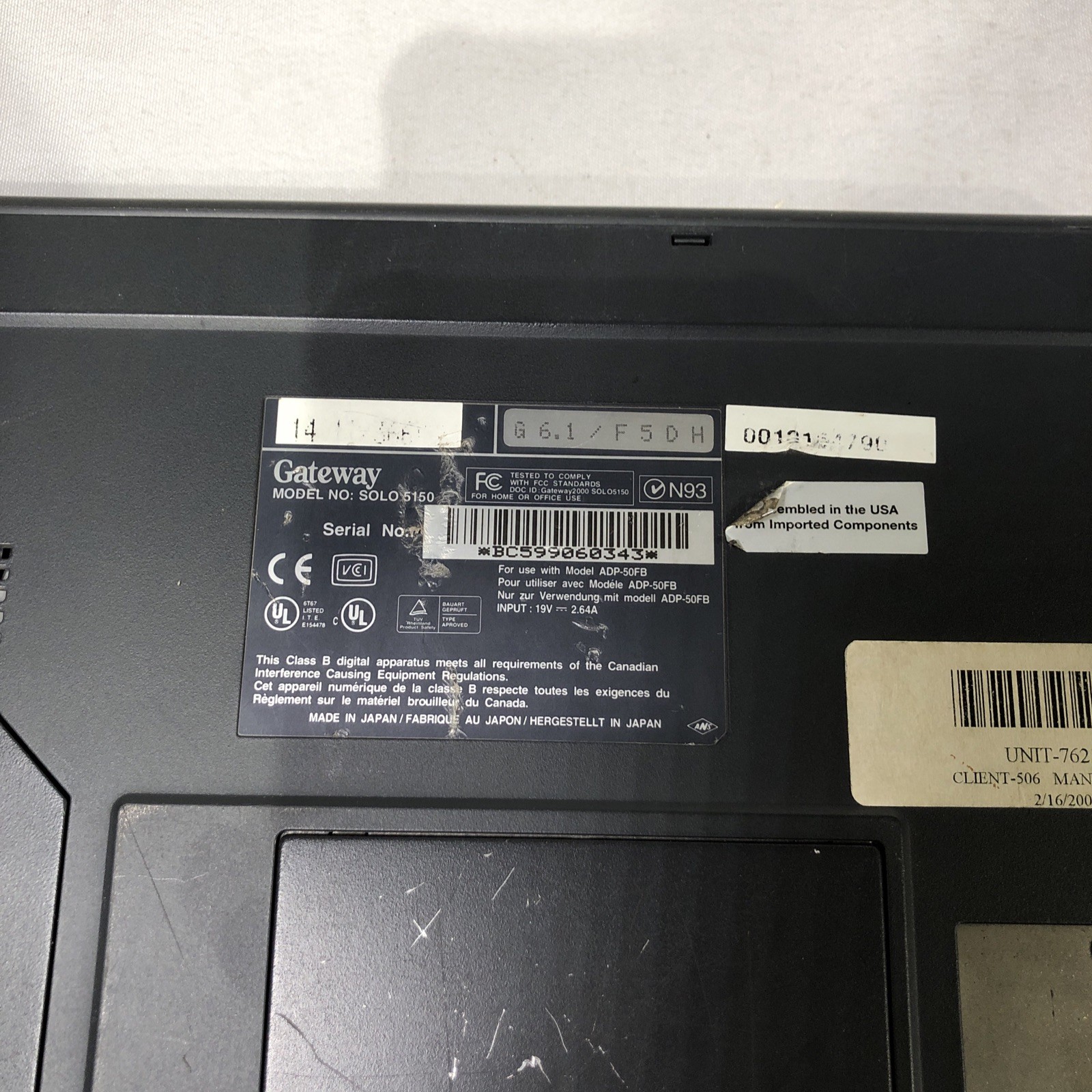 Vintage Gateway Solo 5150 Laptop – Grey *UNTESTED*