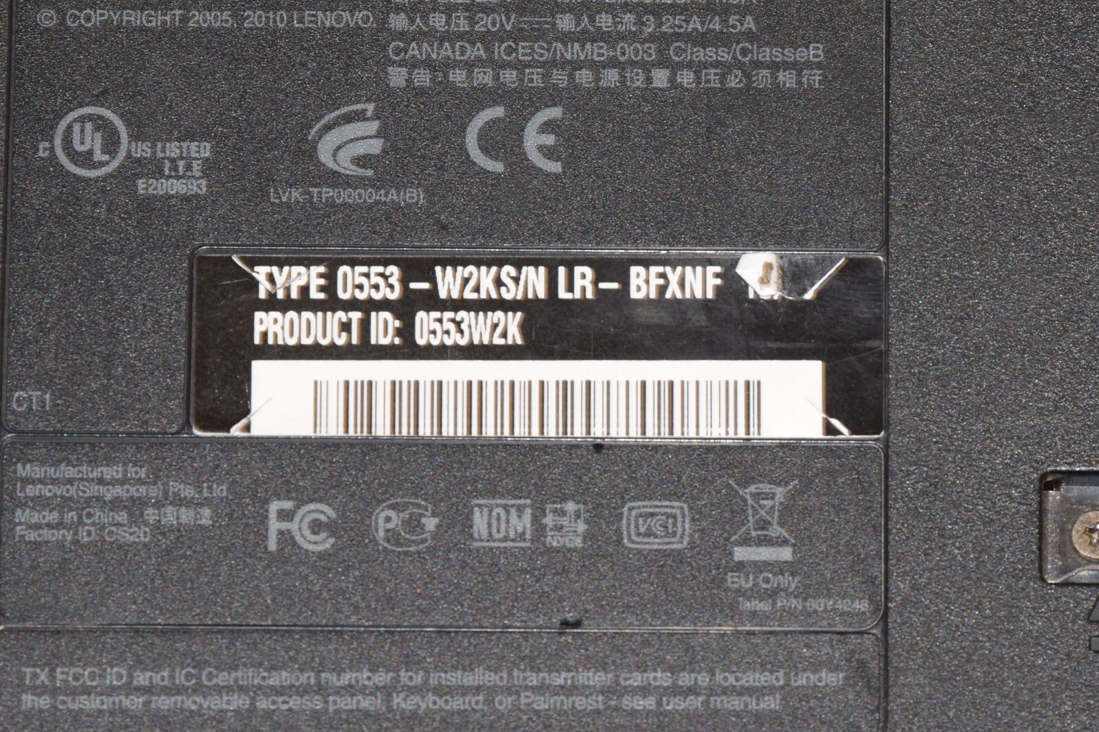 Dead Junk Lenovo Thinkpad L412 0553-W2K 14″ Laptop Incomplete AS IS