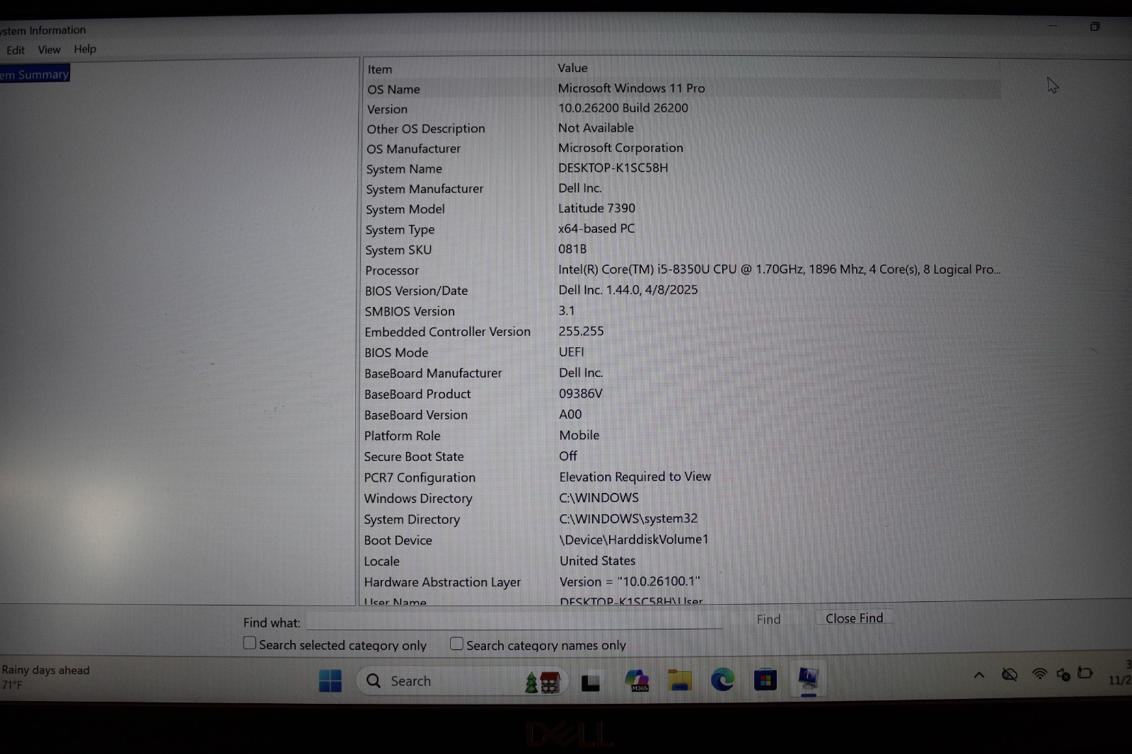 Dell Latitude 7390 I5-8350U 256GB NvME SSD 16GB Win11Pro