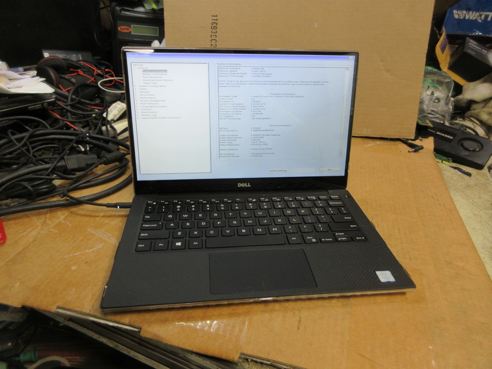Dell XPS 13 9350 13.3″QHD+ 3200 X 1800 2.5GHz i7-6500U 8GB RAM 256GB SSD No O/S