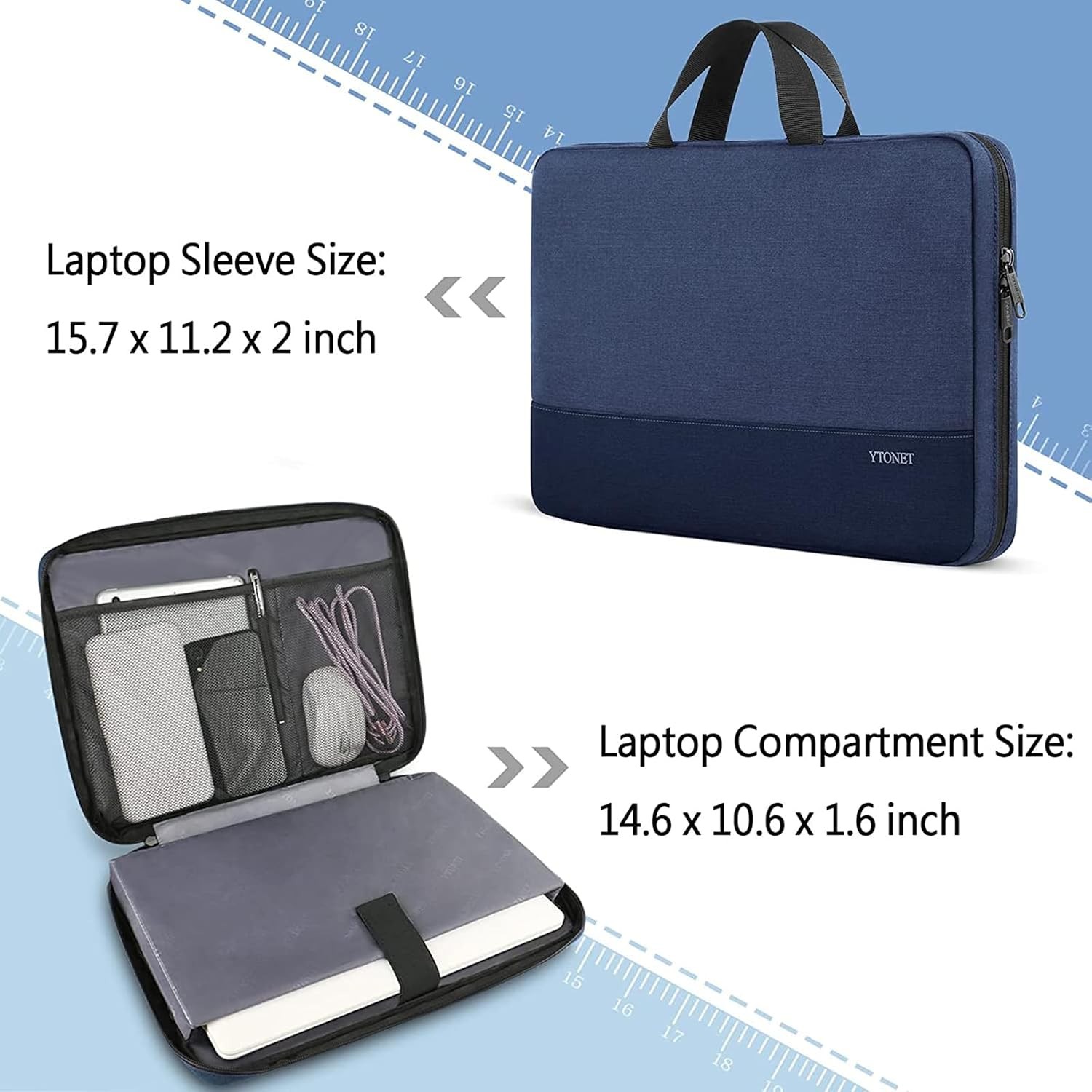 Laptop Sleeve Case 15.6 Inch, Slim Water Resistant Laptop Cover with Handle