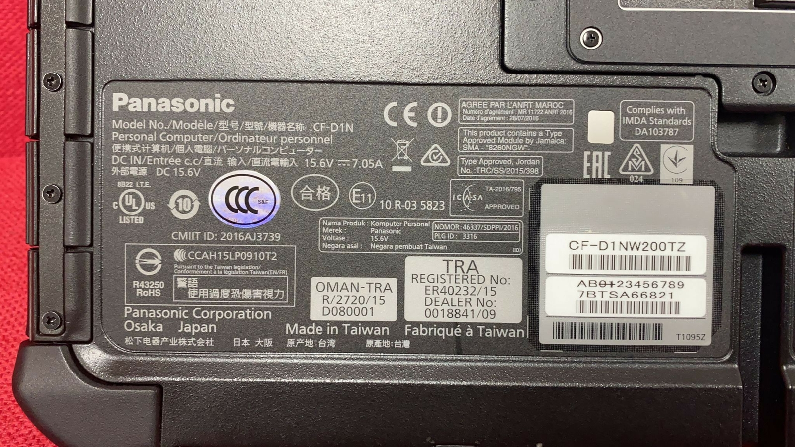 JOBLOT OF 5 PANASONIC MK3 TOUGHBOOK CF-D1 4GB 1TB SSD CORE i5 6TH GENERATION