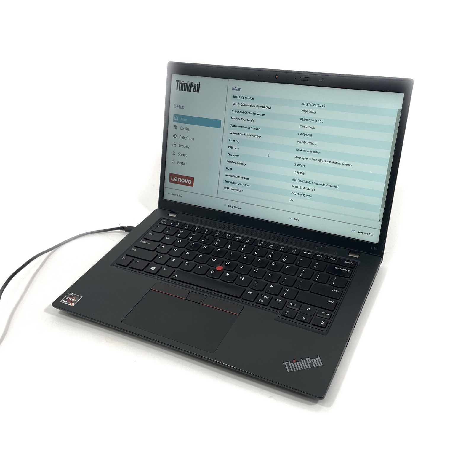 Lenovo ThinkPad L14 Gen 4 Laptop Ryzen 5 Pro 7530U 256GB SSD 16GB RAM – Win 11