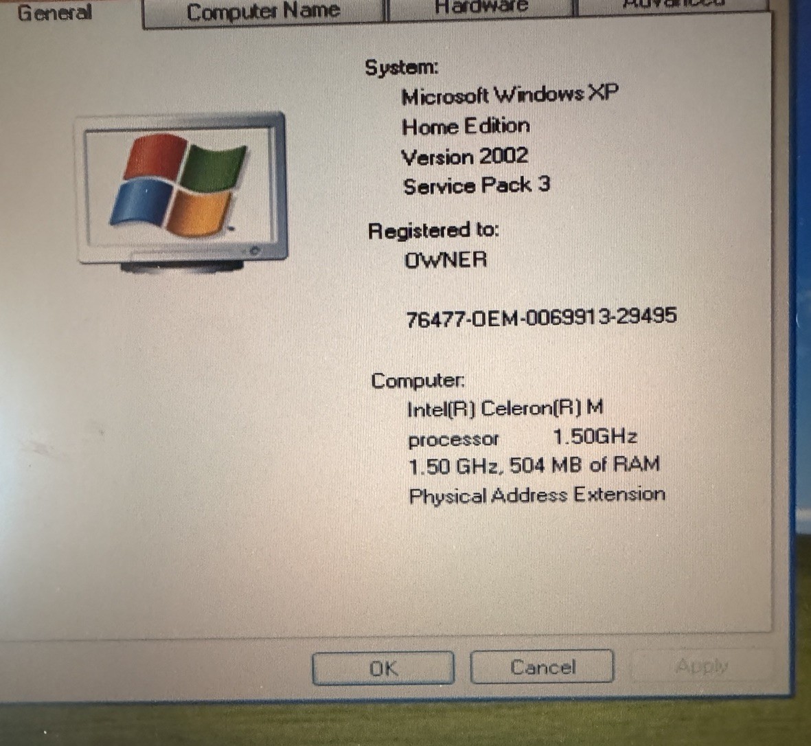 Dell Inspiron 1300 15″ Laptop Celeron M 1.50GHz 60GB HDD XP Home SP3 No Charger
