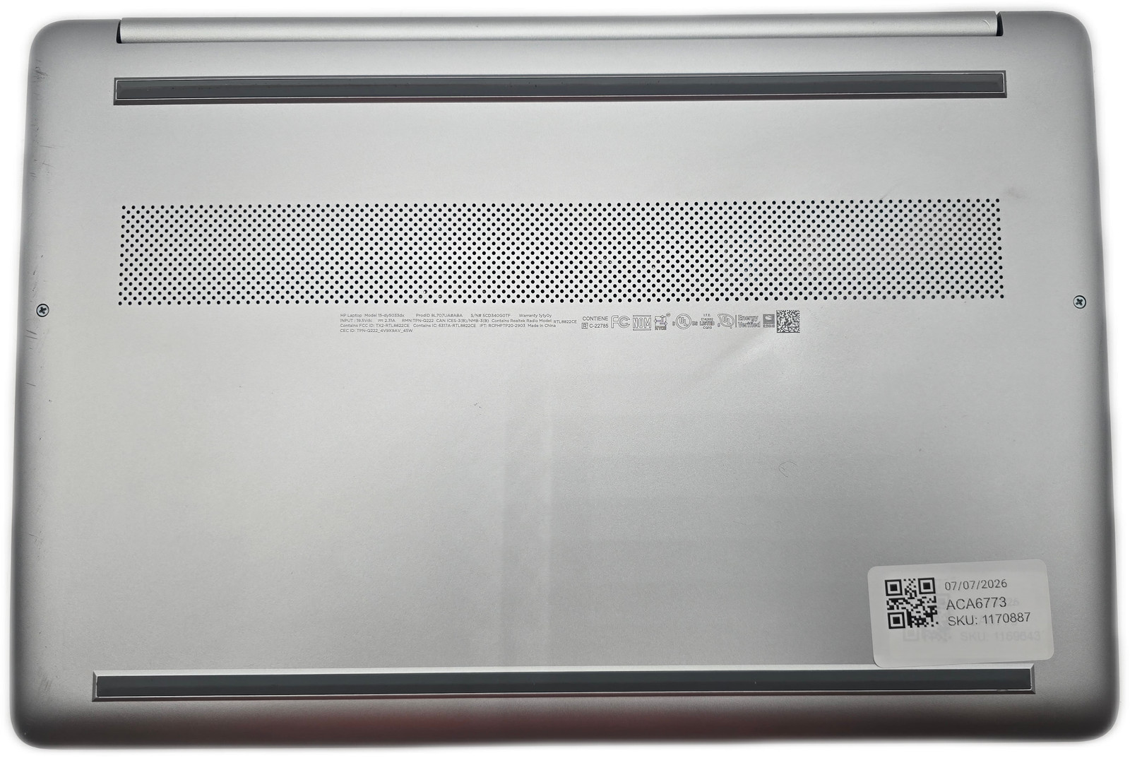 HP 15-dy5033dx i3-12th Gen 16GB 256GB SSD Windows 11 Home