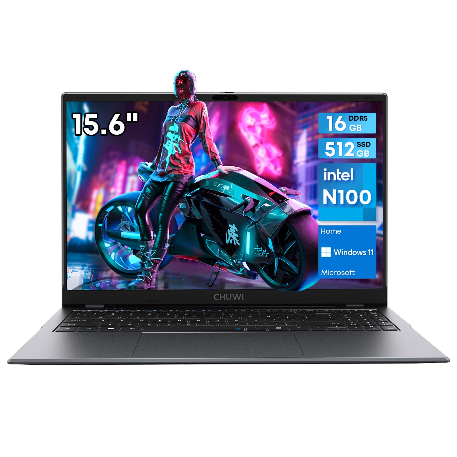 CHUWI Gemibook Plus 15.6” Laptop Intel N100 16GB DDR5 RAM 512GB SSD Windows 11