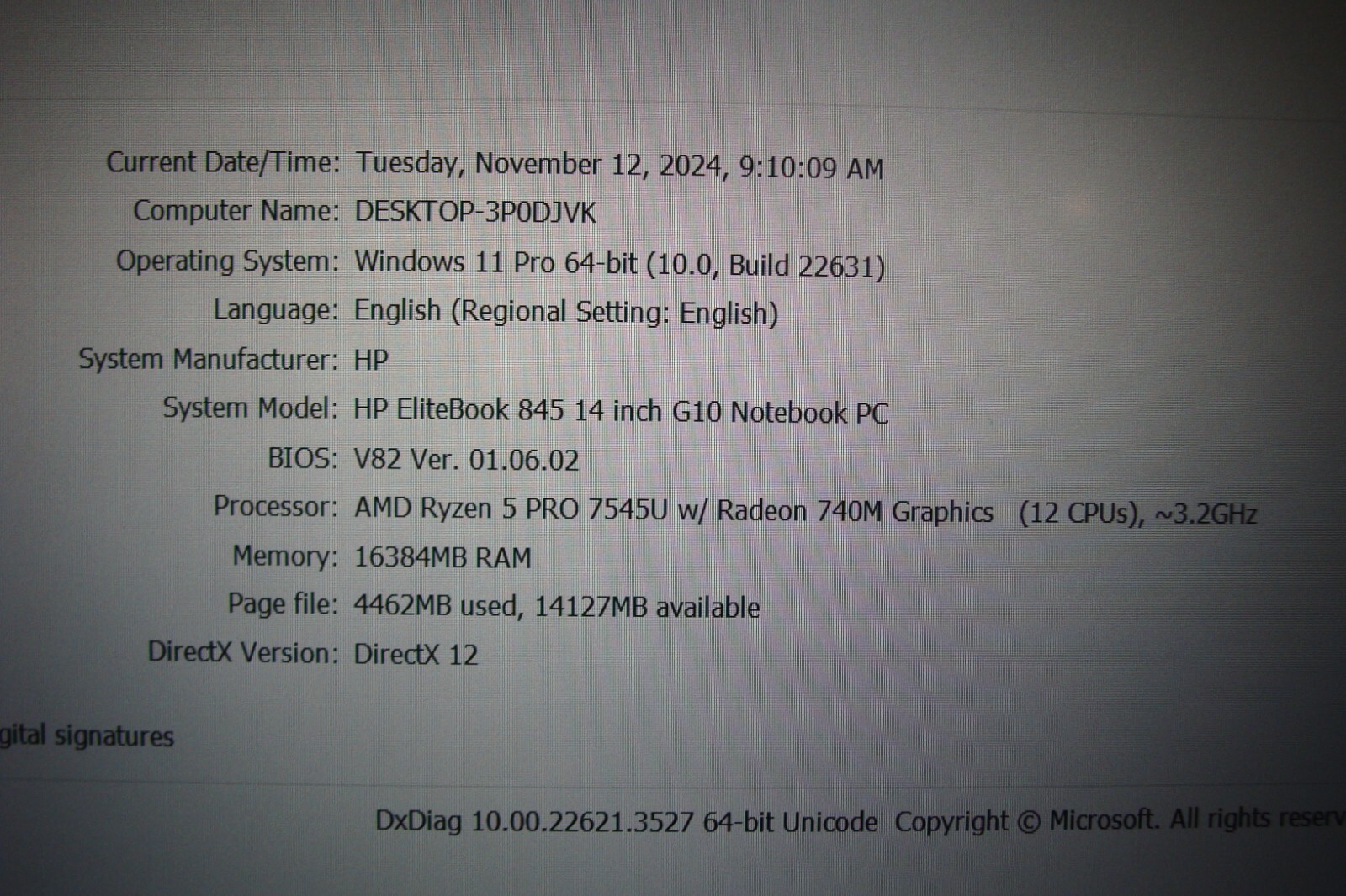 HP EliteBook 845 G10 laptop 14″FHD+AMD Ryzen 5 PRO 16GB 256GB WRTY2027 11 cycles