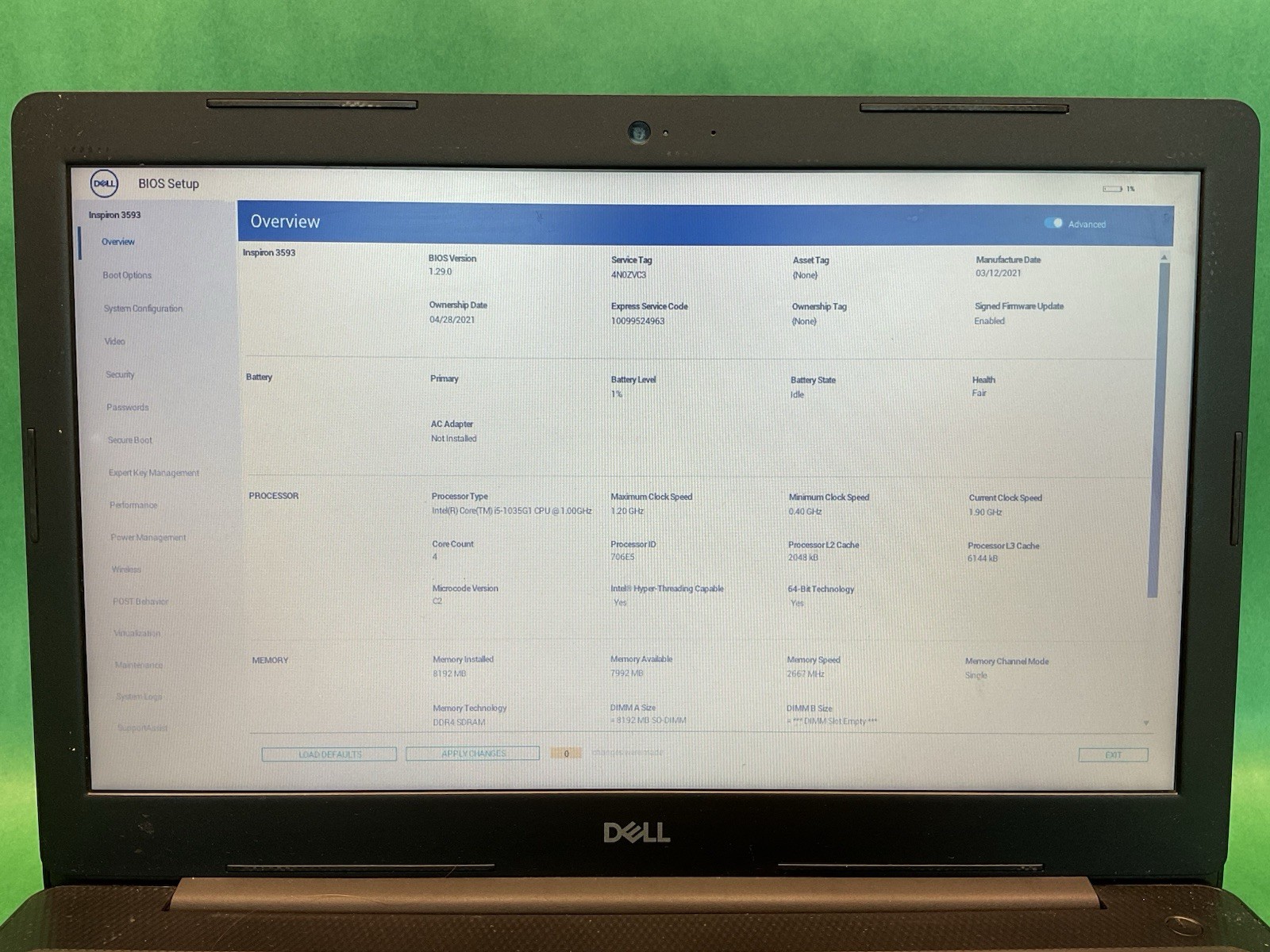 Lot Of 2 – Dell Inspiron 3593 – 15.6″ – Power On – NO HARD DRIVES – Untested