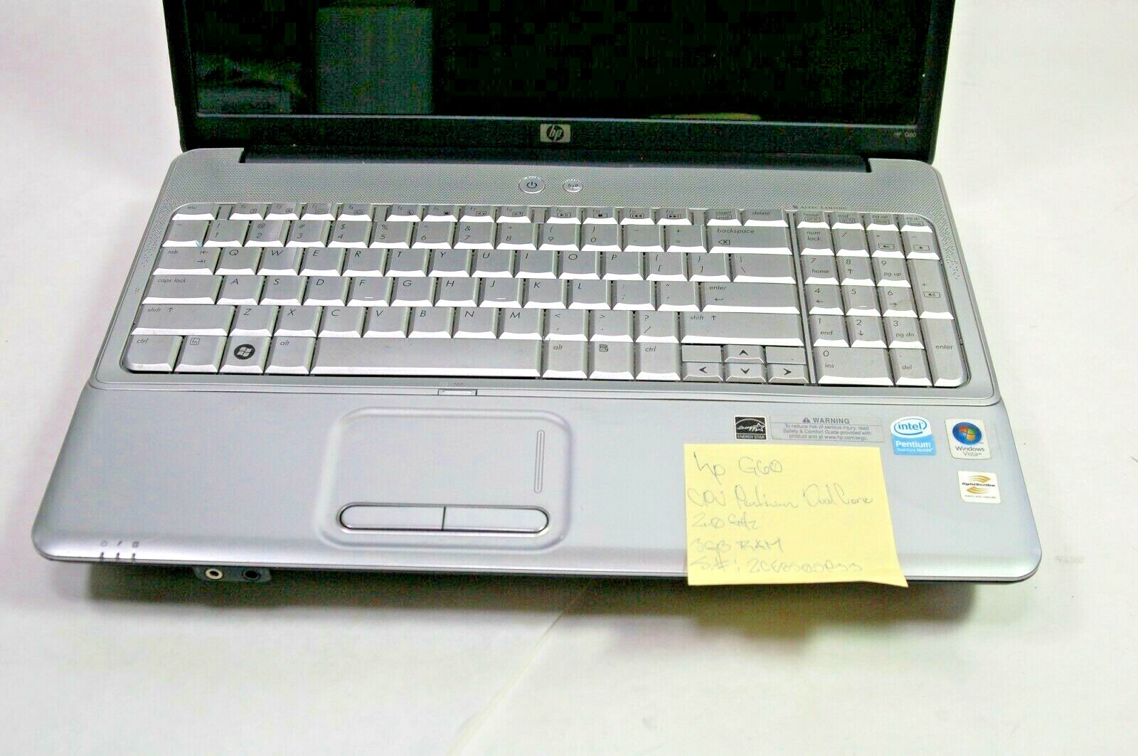 hp G60 CPU Pentium Dual Core 2GHz 3GB RAM S# 2CE8505P33 As Is