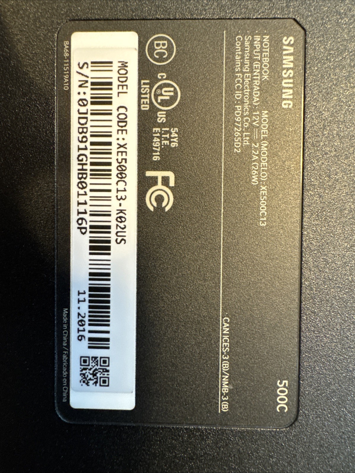Samsung XE500C13 Dual-Core 2.16GHz 2GB 16GB SSD 11.6″ LED Chromebook