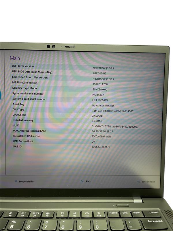LENOVO THINKPAD X1 CARBON 9TH GEN i5 2.6GHz 16GB RAM 256GB SSD – Grade D
