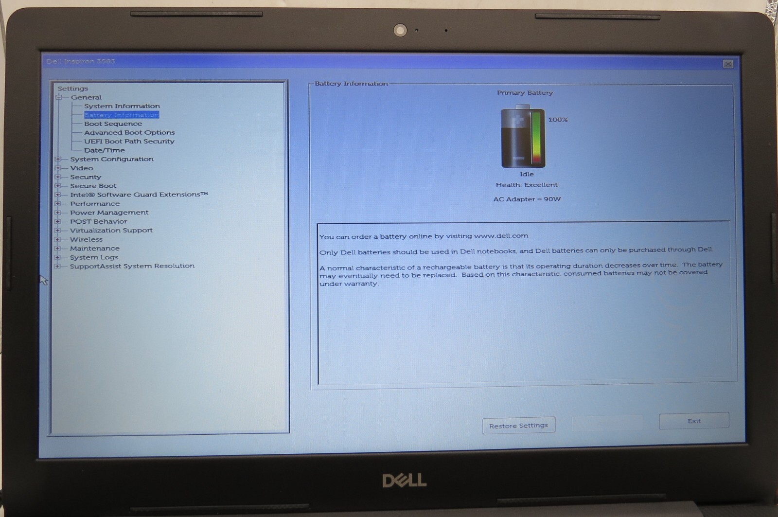 Dell Inspiron 3583-15.6″- 4205U@1.80GHz-16GB DDR4 RAM-16GB Internal-NO OS *READ*
