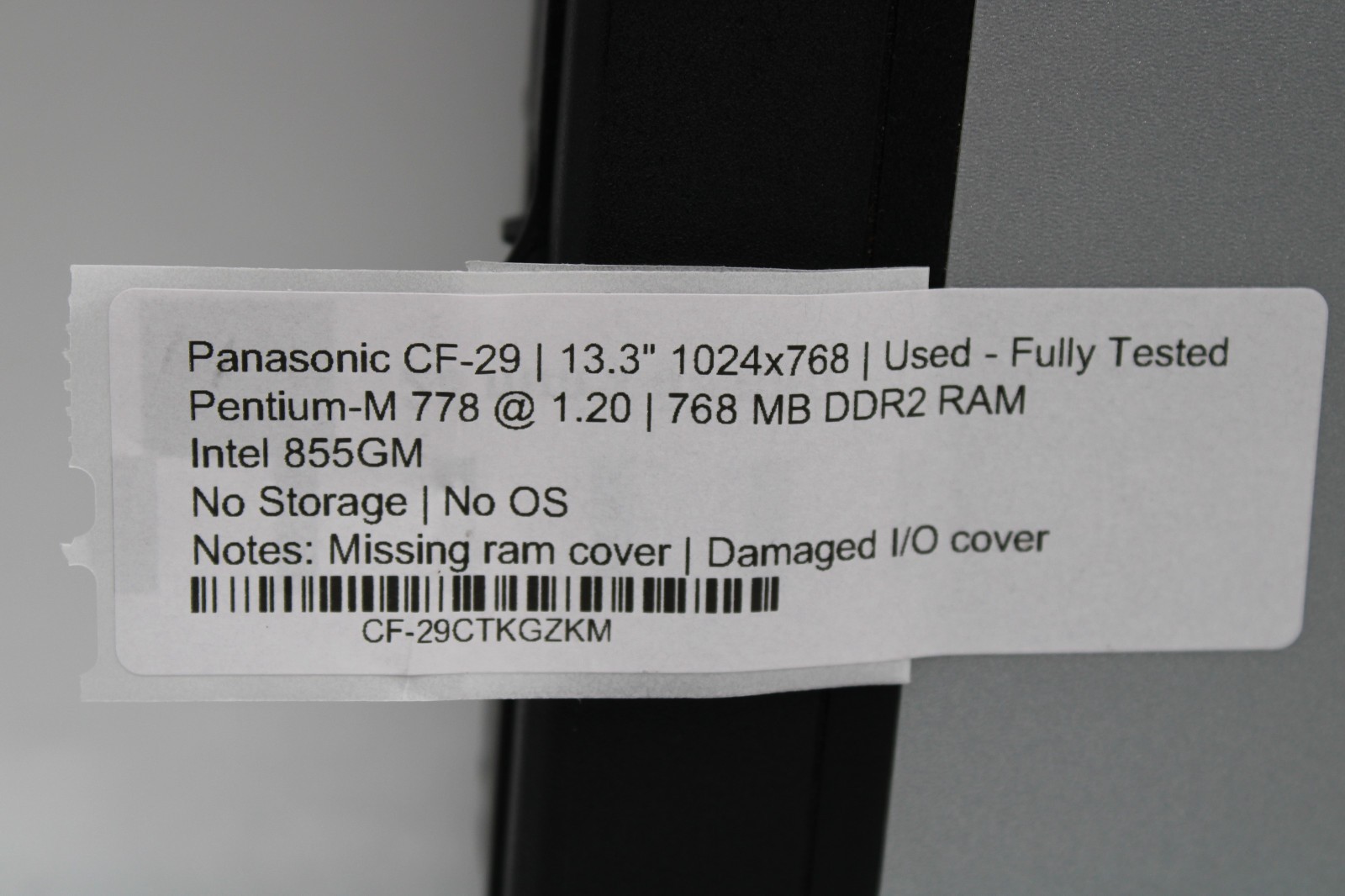 Panasonic ToughBook CF-29 _ Pentium M _ 768 MB RAM _ No SSD / OS *READ