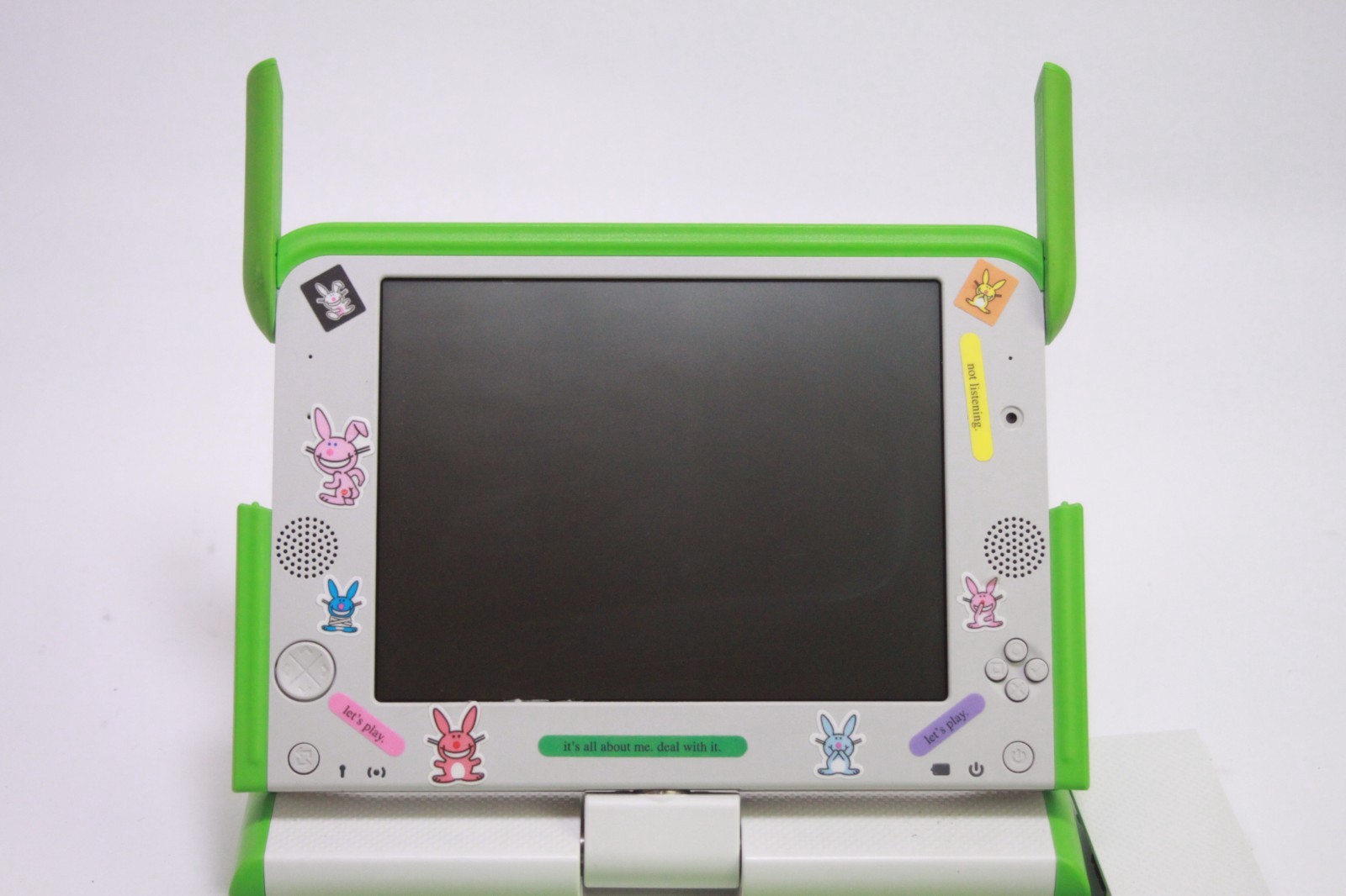 OLPC Model XO-1 Kids Laptop Computer Laptop AS IS READ Green & White