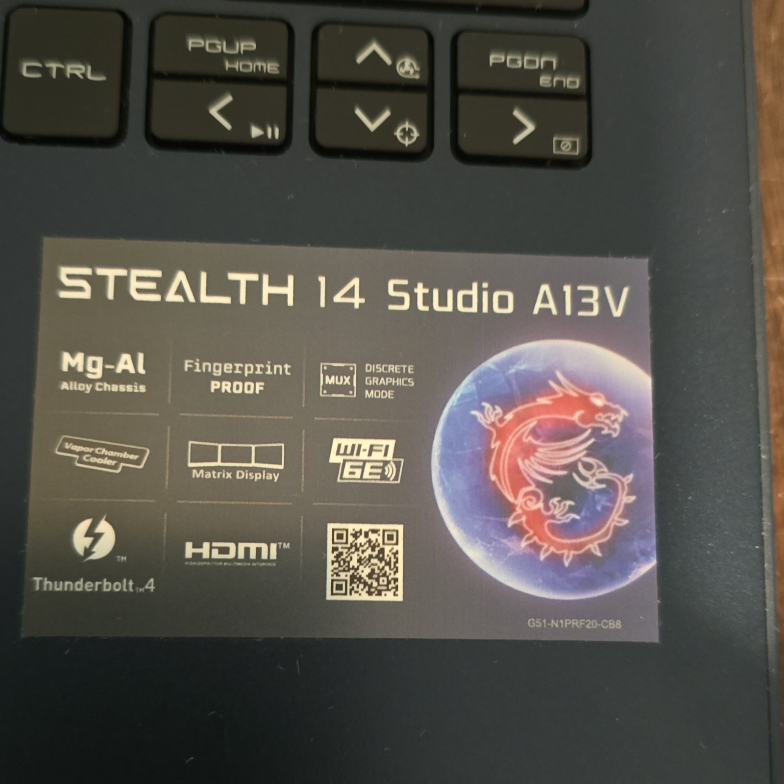 MSI Stealth 14 Studio A13V 14in i7 13th Gen 16GB RTX SSD Black