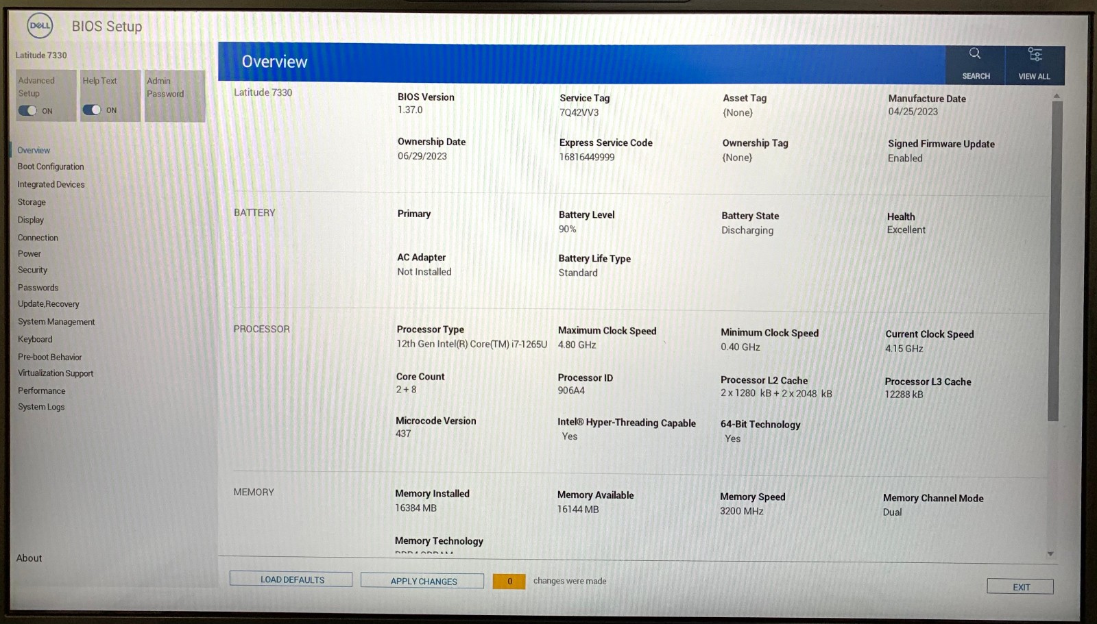 Dell Latitude 7430 14″ Laptop i7-1265U 16GB RAM 512GB NVMe, As Is