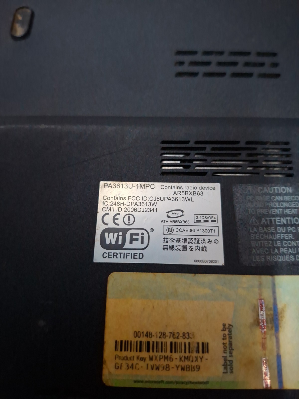 Toshiba Satellite Pro L300-EZ1525 Intel Core 2 Duo T6670 2.2GHz 3 GB NO HDD