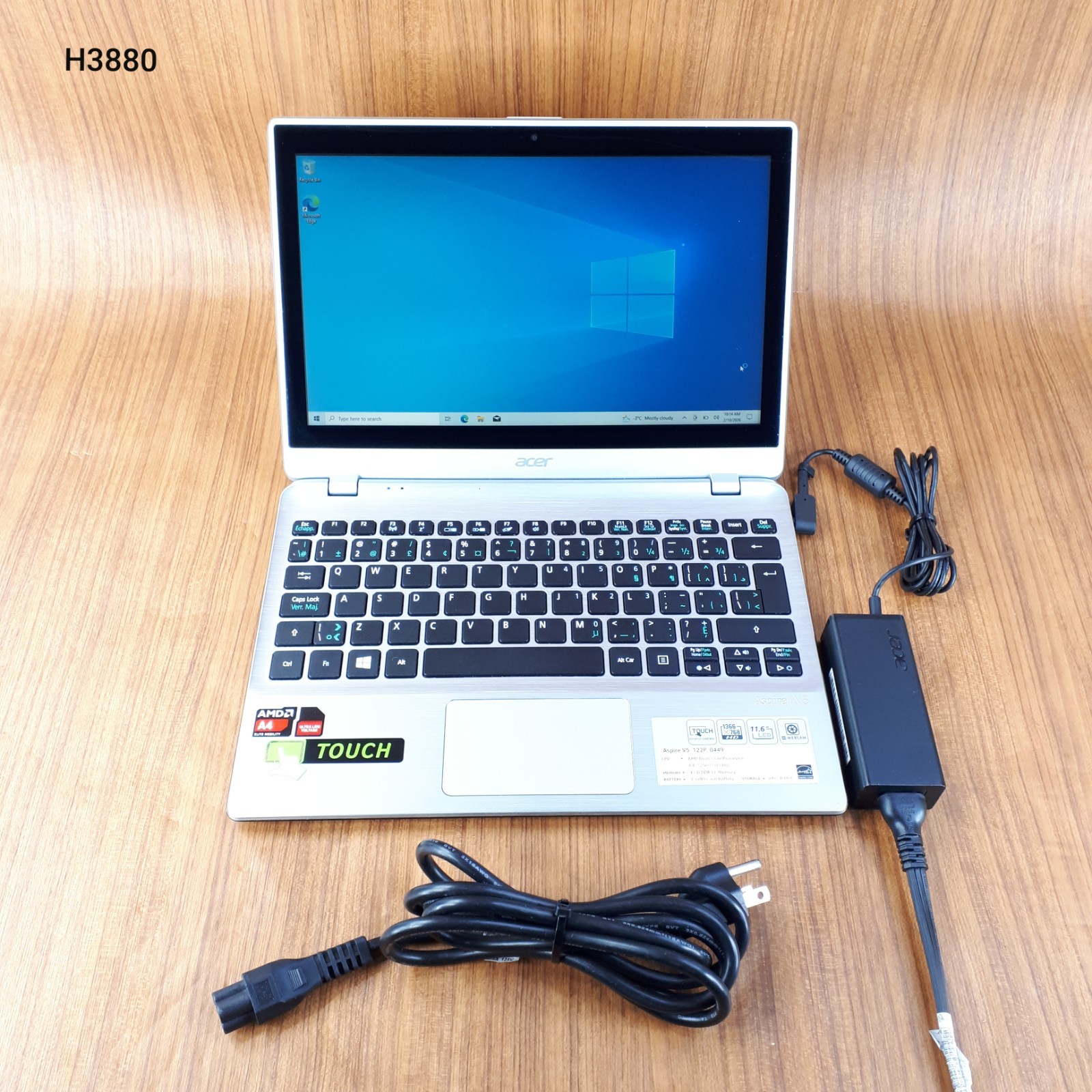 Acer Aspire V5-122P-0449 MS2377 11.6″ Touch Laptop AMD A4-1250 10GB 240GB W10H