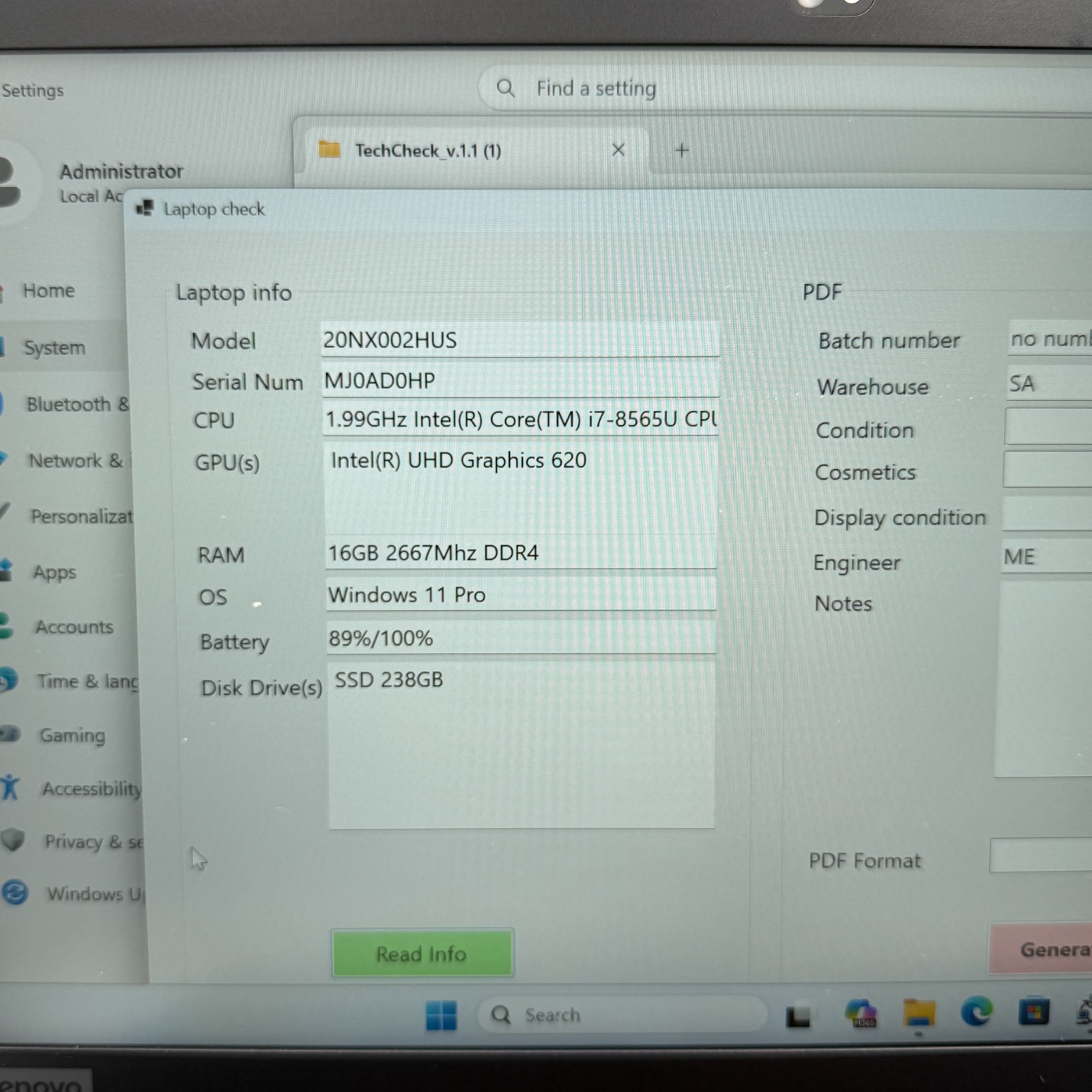 Lenovo ThinkPad T490s i7-8650U Touch 16GB 256GB SSD Win11Pr Fingerprint LTE READ