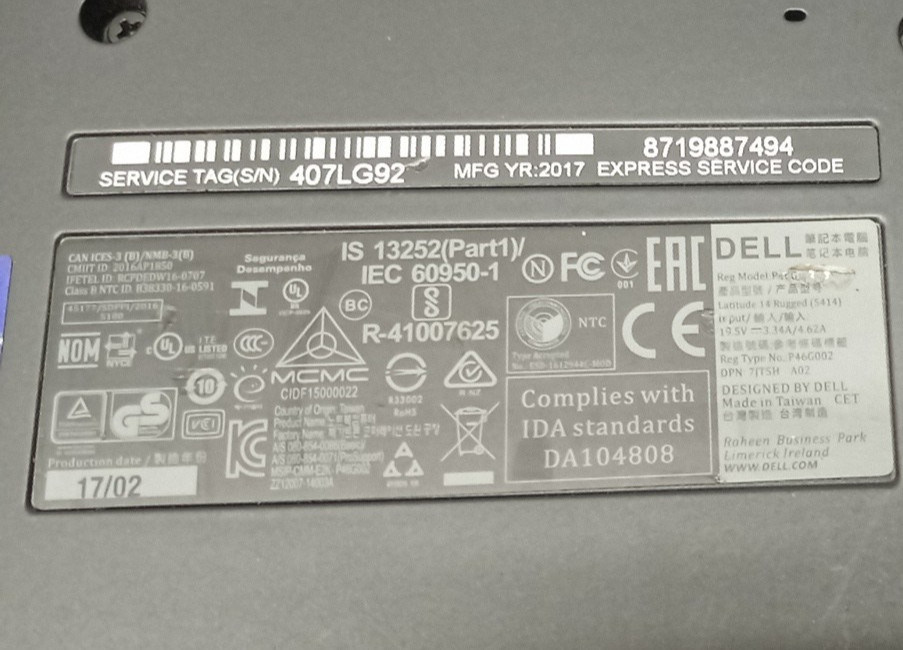 Dell Latitude 14 Rugged 5414 14″ i7-6600u@2.60GHz 8GB RAM No HDD No OS MC048*!