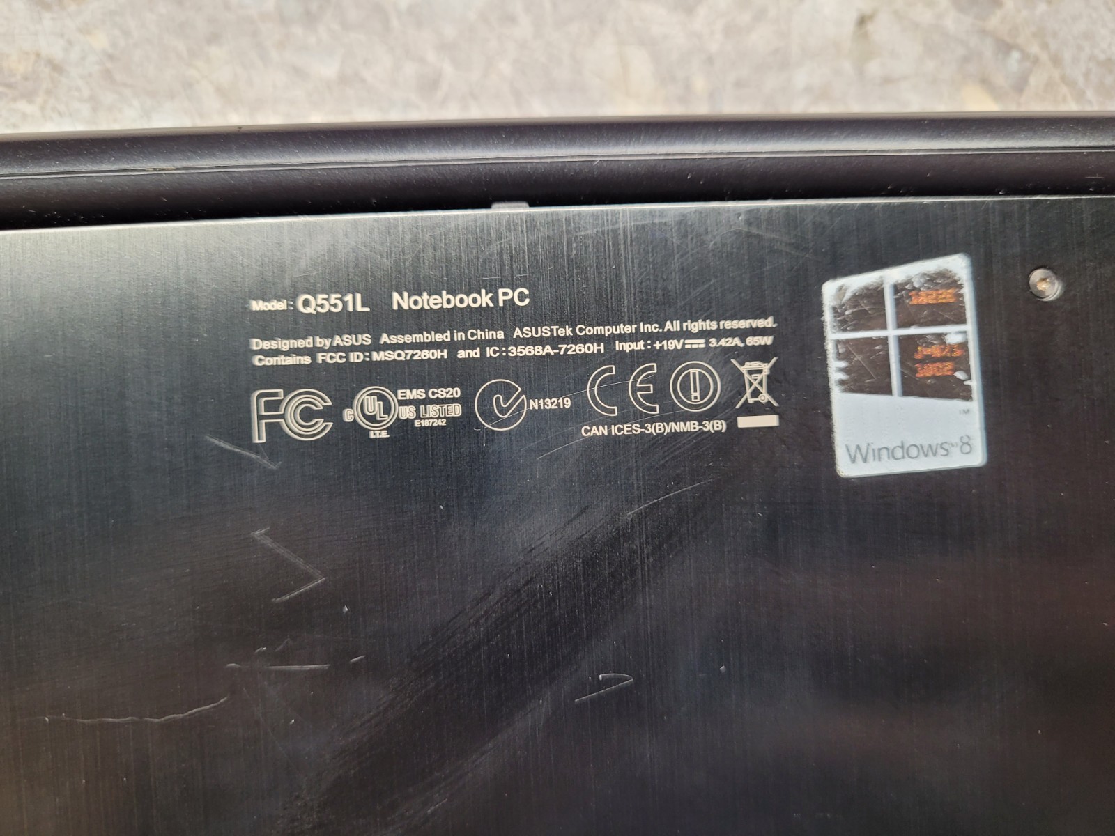 ASUS Q551L Laptop – i7-4510U, 8 GB RAM, NVIDIA 840M Touch WIN11 BAD BATTERY