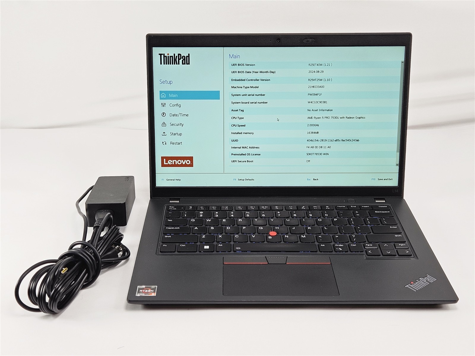 Lenovo ThinkPad L14 Gen 4 AMD Ryzen 5 Pro 7530U 16GB NO Storage SSD 14″ No OS
