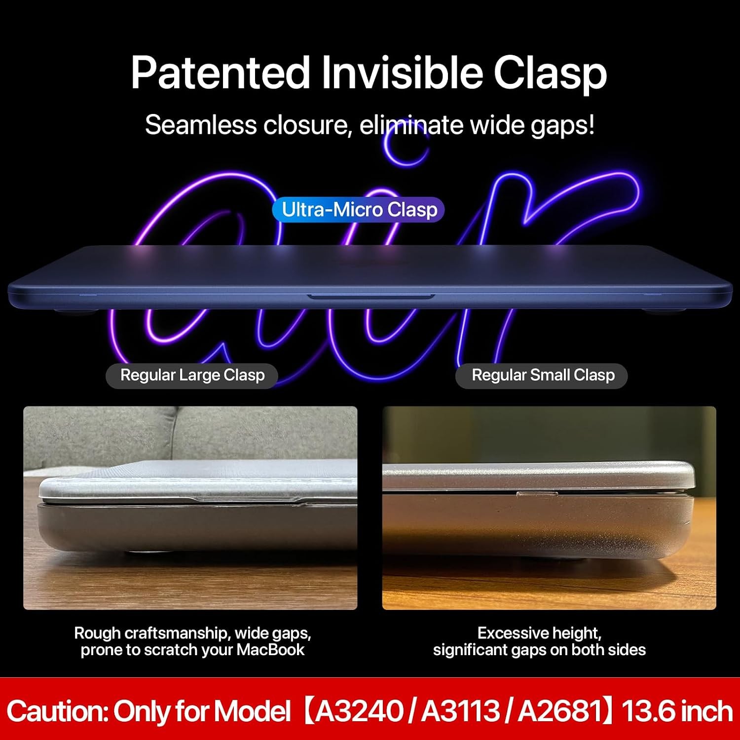 Midnight Clear Matte Case for MacBook Air 13/13.6-inch (M5/M4/M3/M2, 2022–2026)