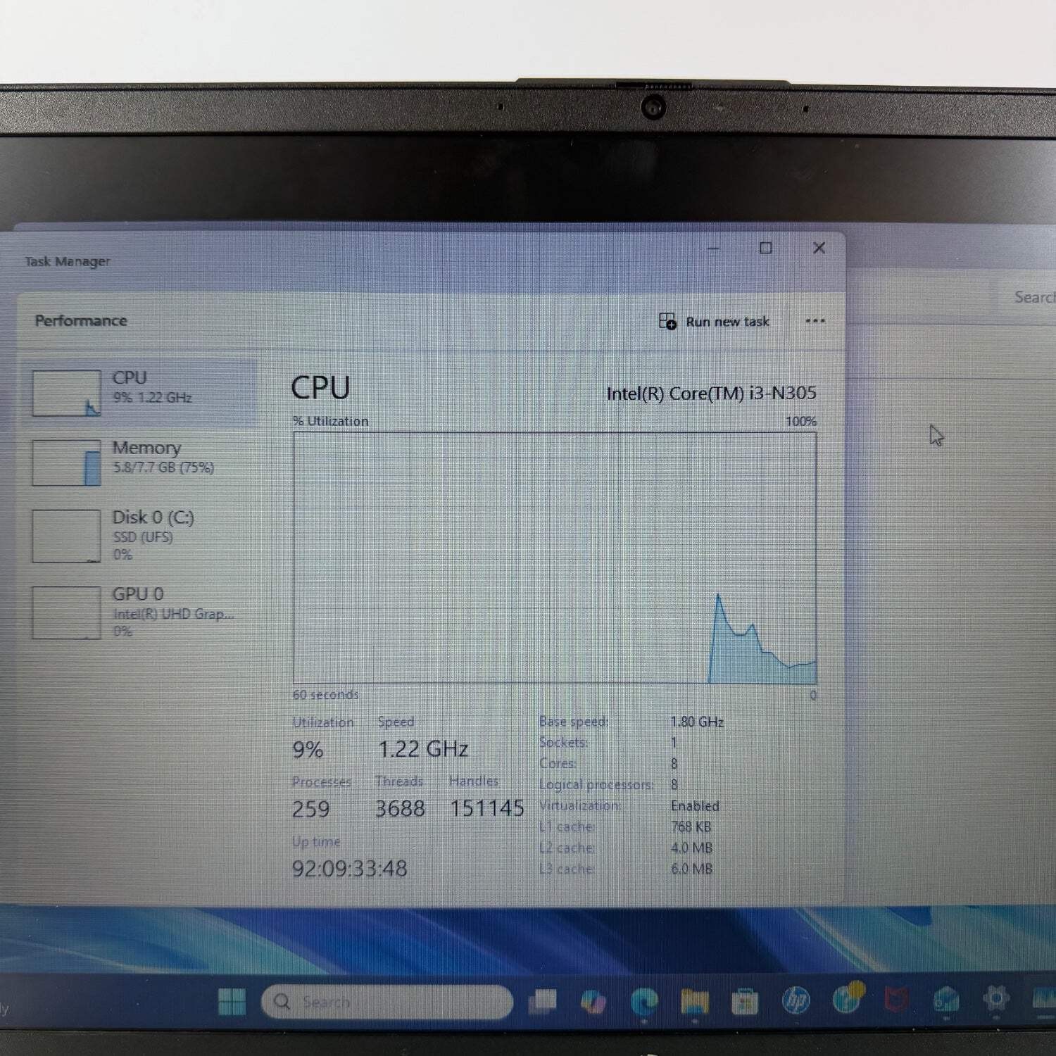 HP Laptop 15-FD0113DX 15.6″ i3-N305 3.8GHz 8GB RAM 128GB UFS
