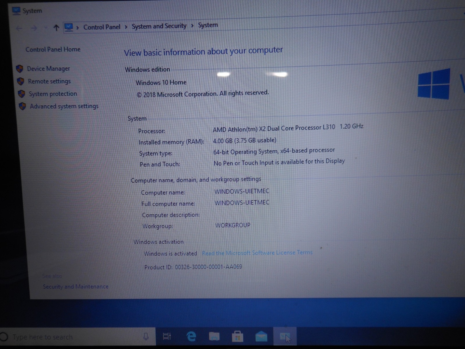 ACER LAPTOP 5534 AMD ATHLON X2 DUAL CORE PROCESSOR