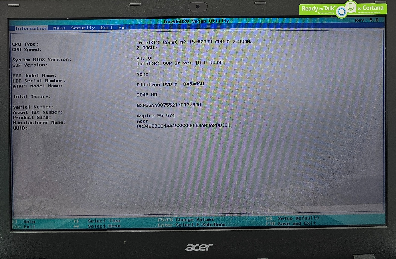 Acer Aspire E15 E5-574-58IM Laptop Intel Core i5-6200U 2GB Ram NO HD/OS (FL)