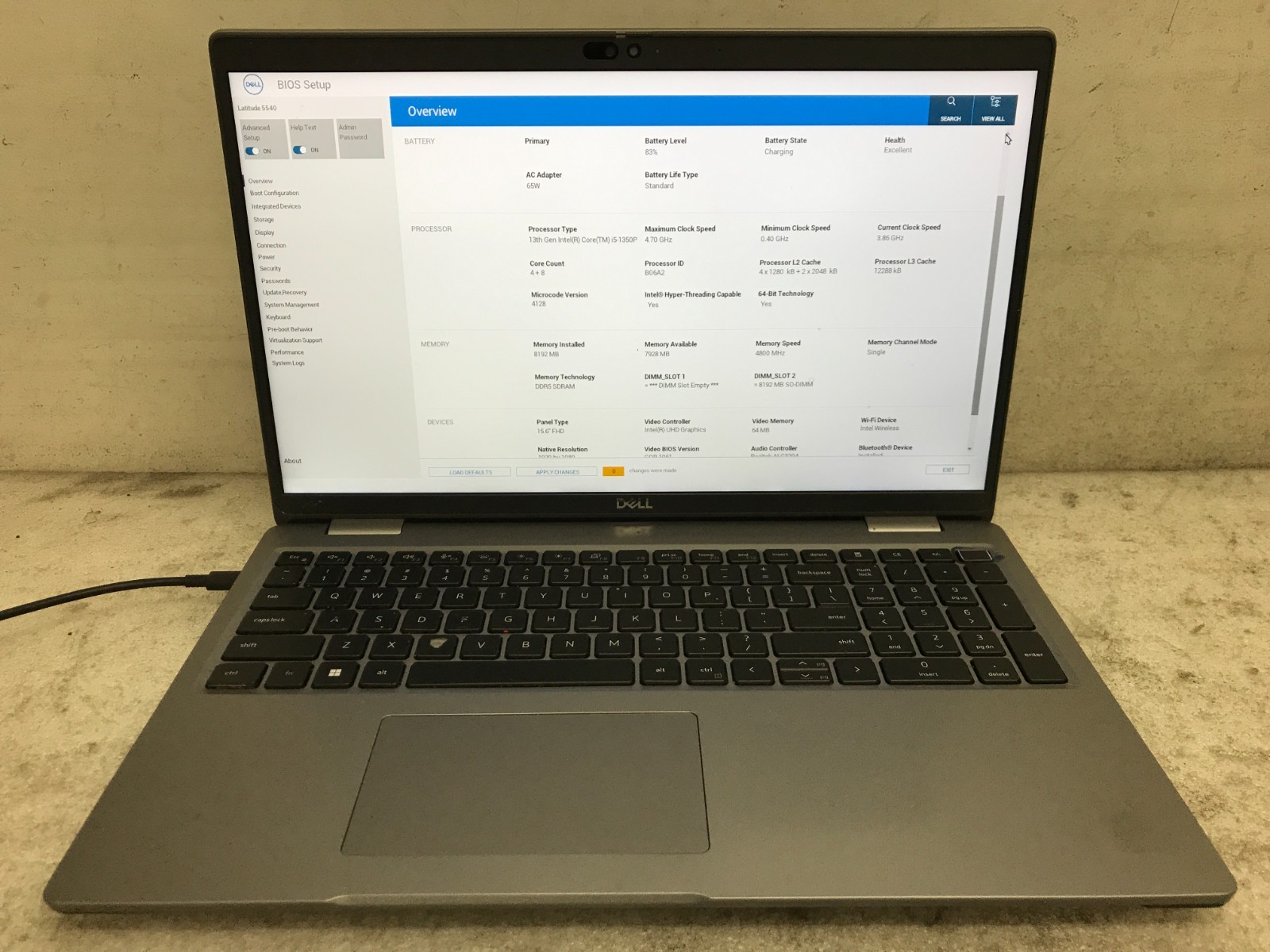Dell Latitude 5540 / Intel Core i5-1350P 3.86GHz / 8GB RAM / No SSD