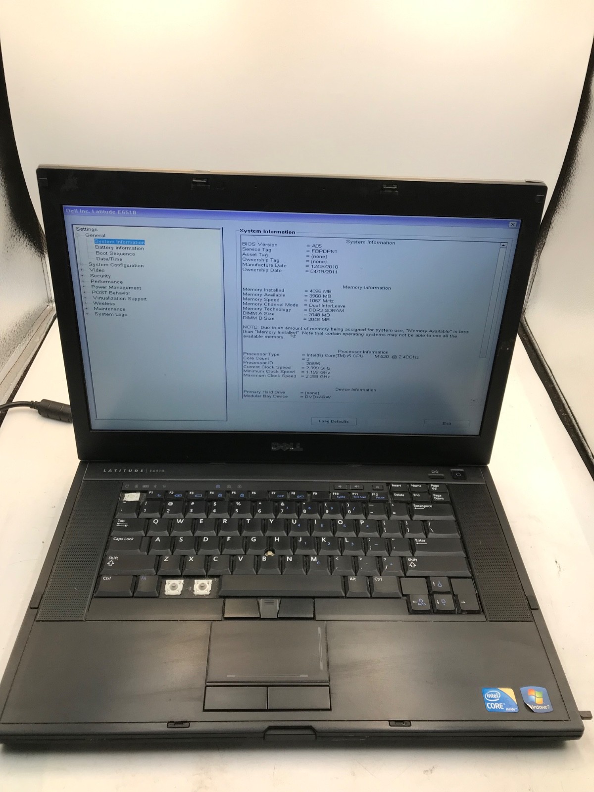 Dell Latitude E6510 Intel Core i5-520M 2.4GHz 15″ Laptop-BOOTS/MISSING PARTS-MZ