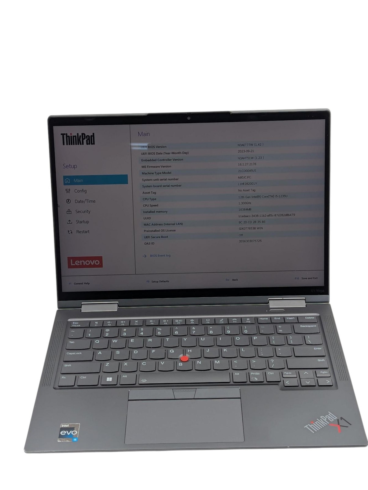 Lenovo ThinkPad X1 Yoga Gen 7 14″ i5-1235U 16GB RAM 256GB SSD -Grade D