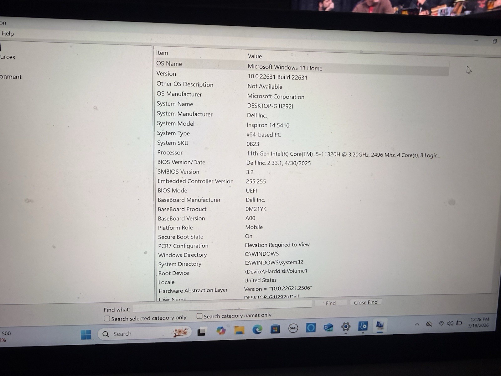 Dell Inspiron 5410 i5 11300H 3.1GHz 8GB RAM Win 11 No Charger