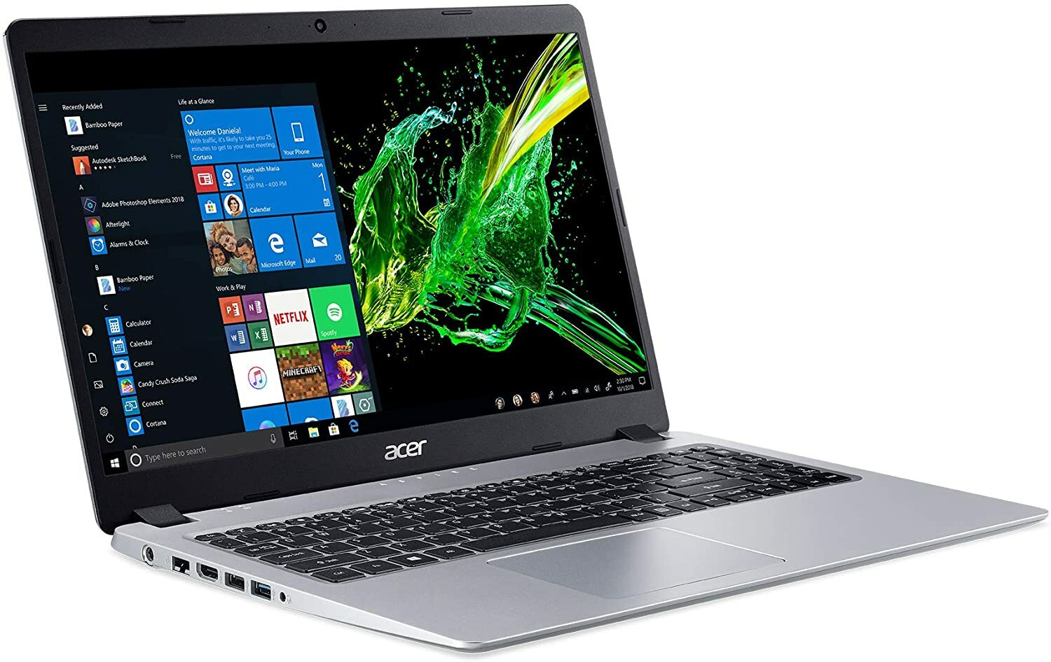 ACER THIN & LIGHT LAPTOP 15.6” 1080P Full-HD AMD RYZEN 3.50GHz 4GB Ram 128GB SSD