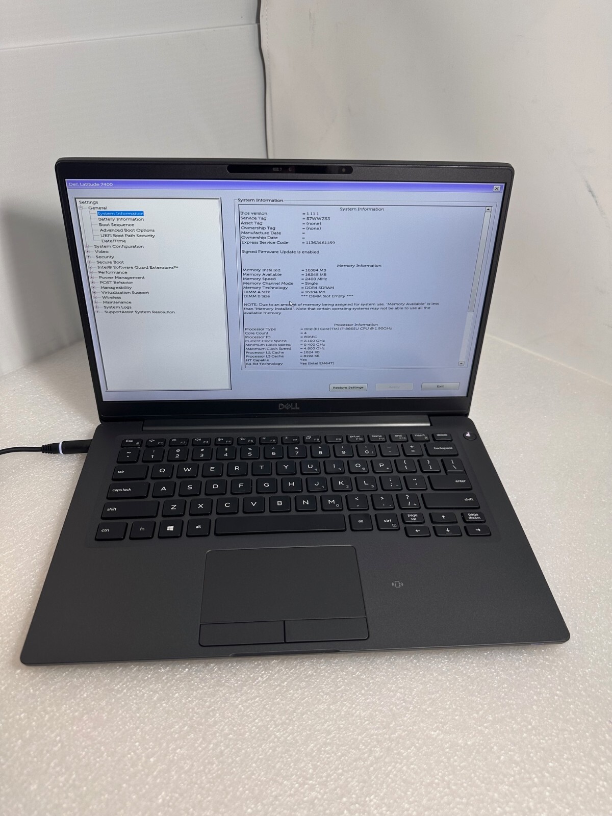 DELL Latitude 7400 Intel Core i7 16GB 256GB SSD 14″