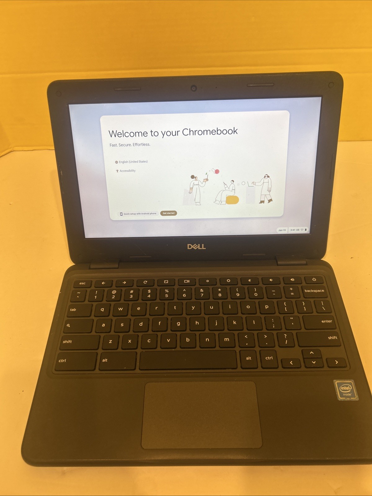 Dell Chromebook 3100 Touchscreen Fully Functional detail Bezel No Charger