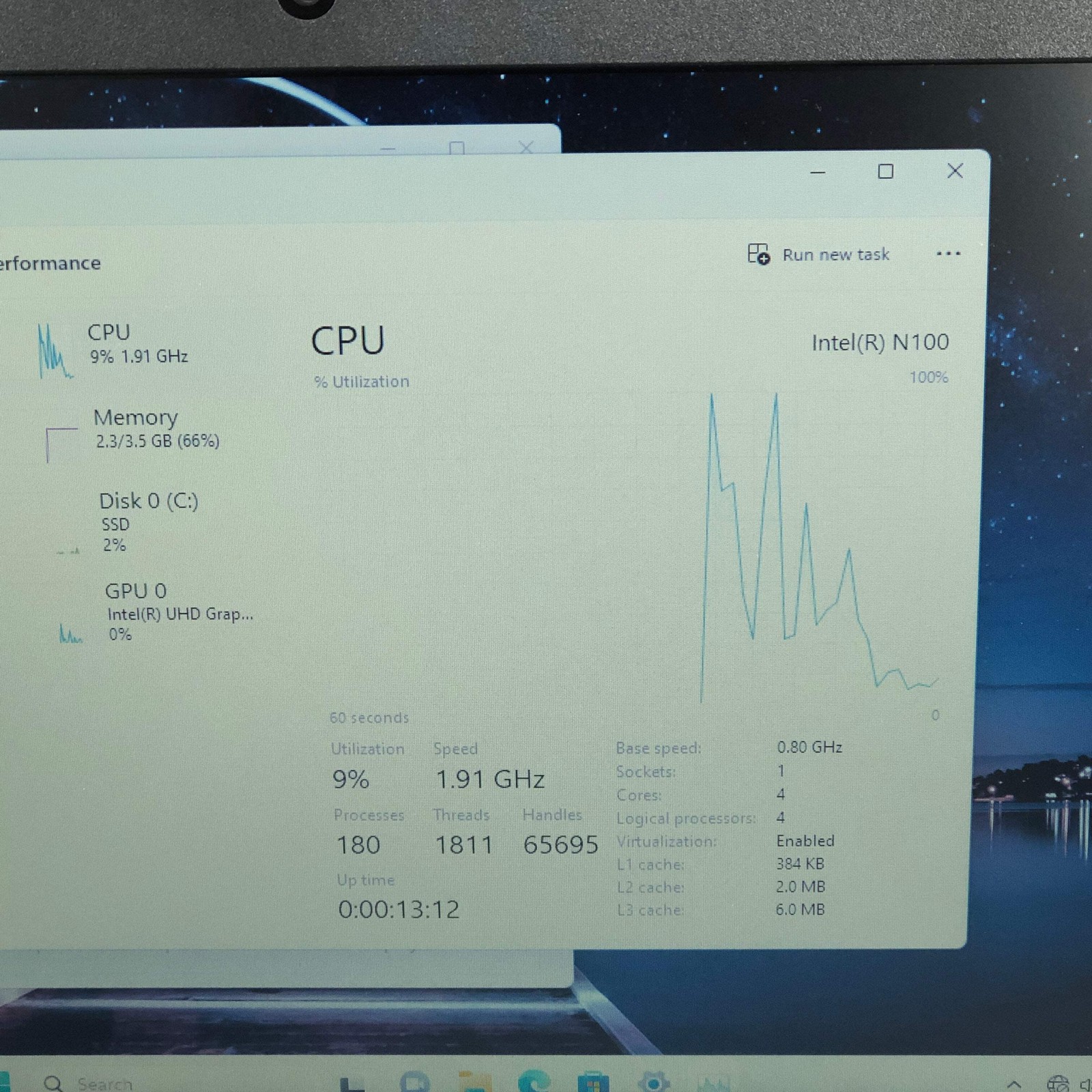 Broken Lenovo 100w Gen 4 11.6″ N100 0.8Ghz 4GB RAM 128GB SSD /Bad Battery