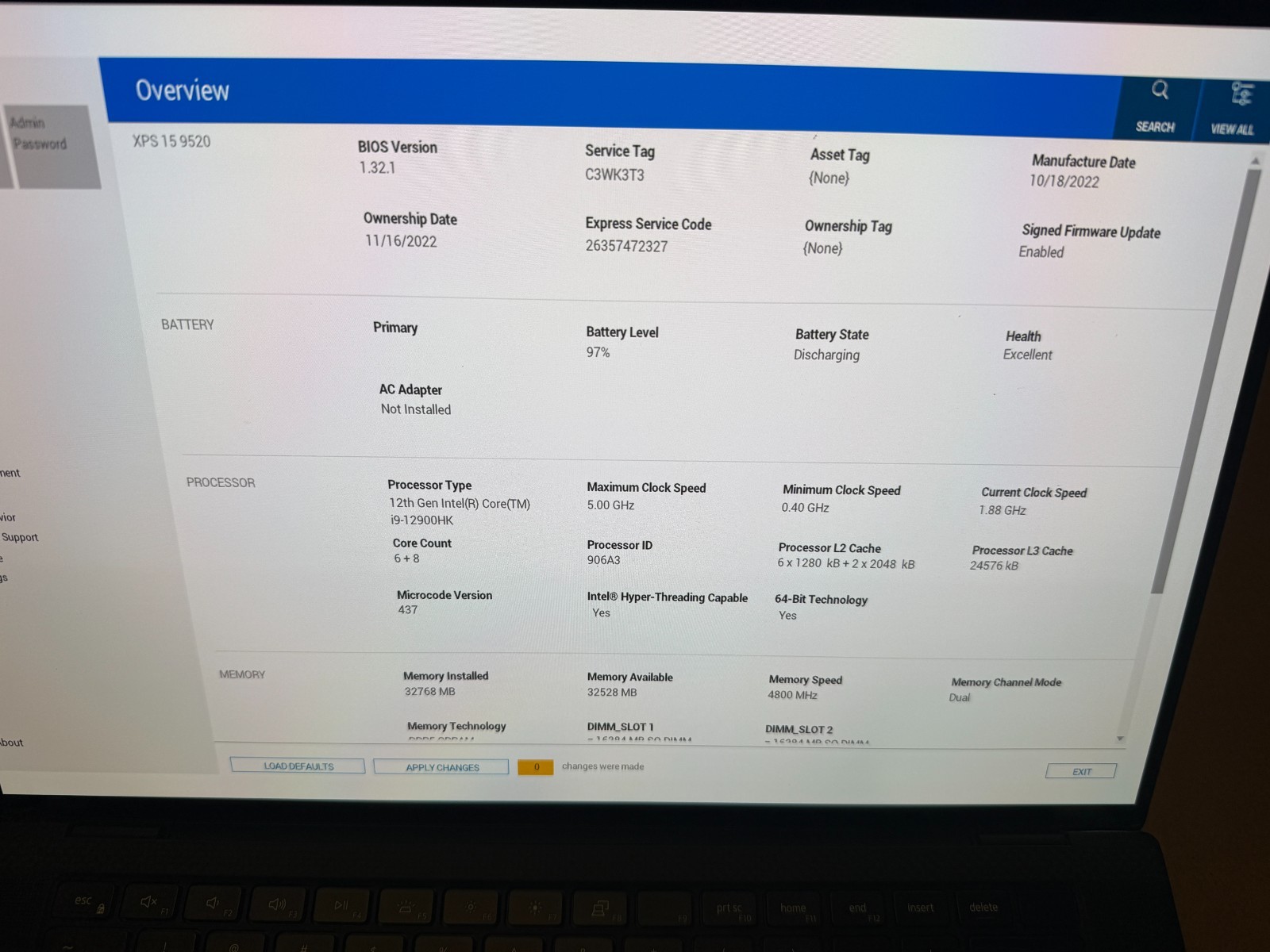 Dell XPS 15 9520 i9-12900HK OLED 32GB 1TB SSD GeForce RTX 3050 Ti Touchscreen