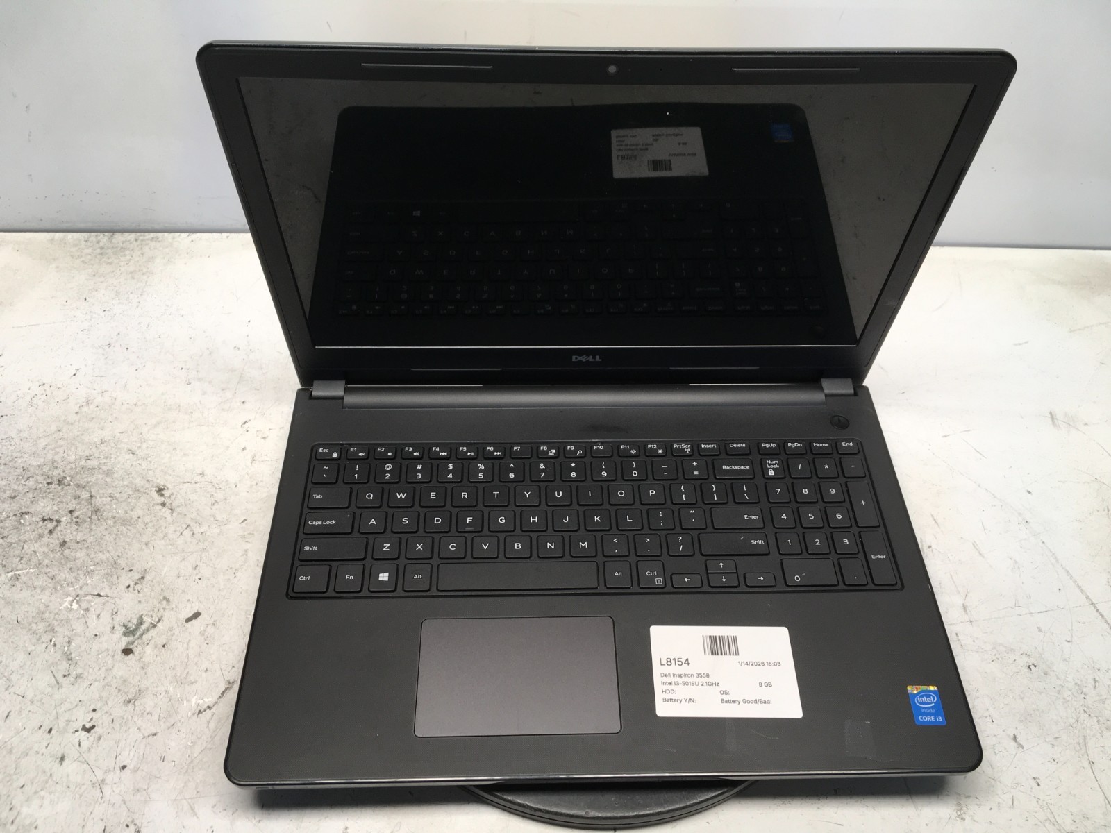 Dell Inspiron 3558 Intel i3-5015U 2.1GHz 8 GB NO HDD