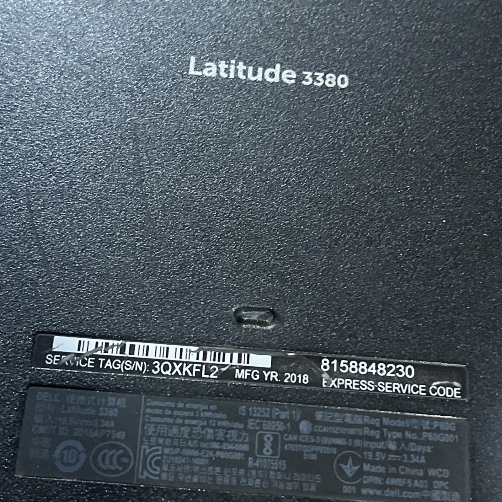 DELL LATITUDE 3380 INTEL CORE I3-6006U 2.00GHZ 8GB RAM NO HD +