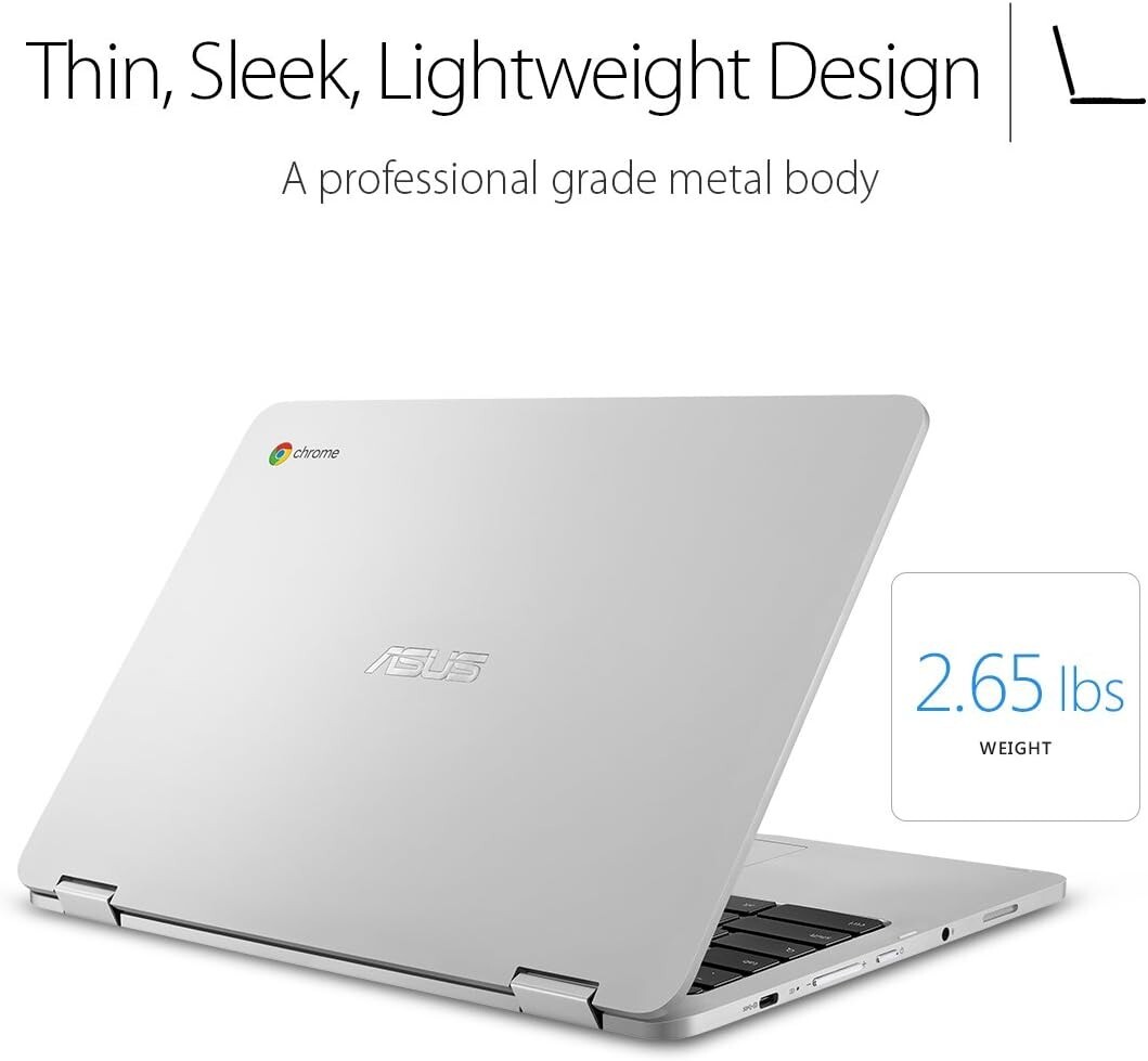 ASUS Chromebook Flip C302CA-DH54 12.5″ (64GB eMMC, Intel Core m5 6th Gen.,…