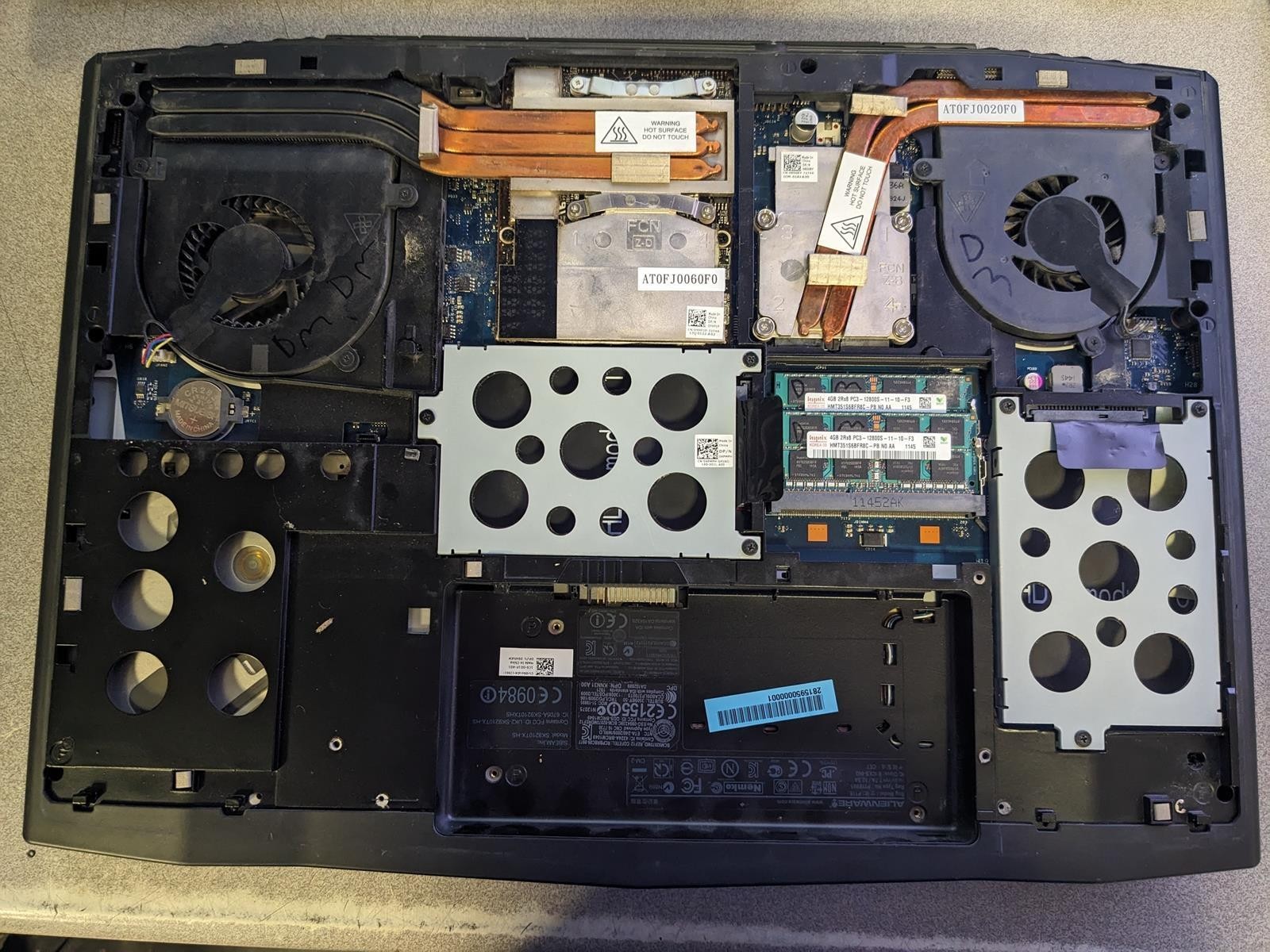 DELL ALIENWARE M17X R3 I7-2760QM @ 2.40GHz, 16GB RAM, NO HDD/OS