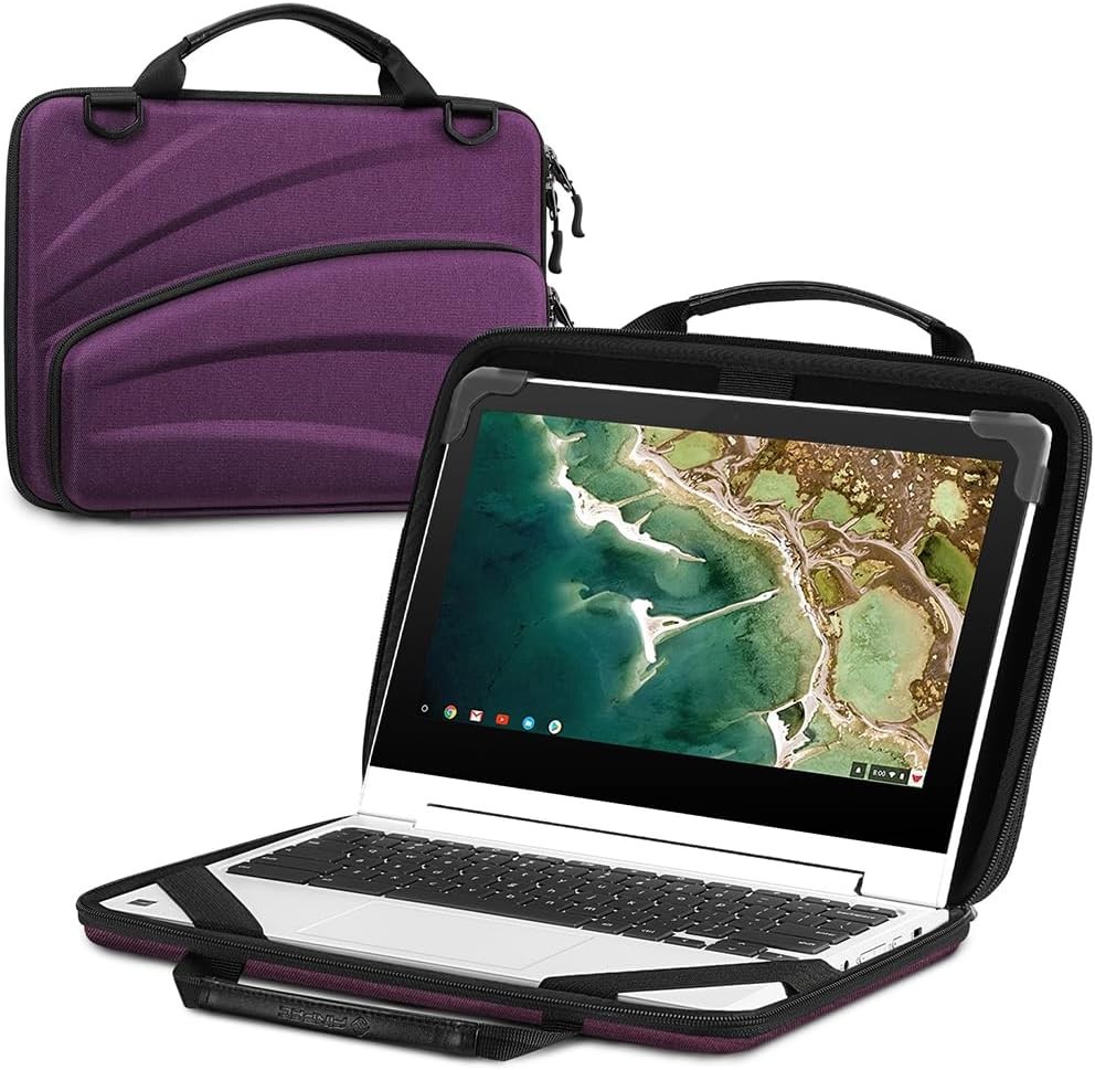 11-11.6 Inch Chromebook Sleeve Case – Protective Briefcase Shoulder Bag, Purple