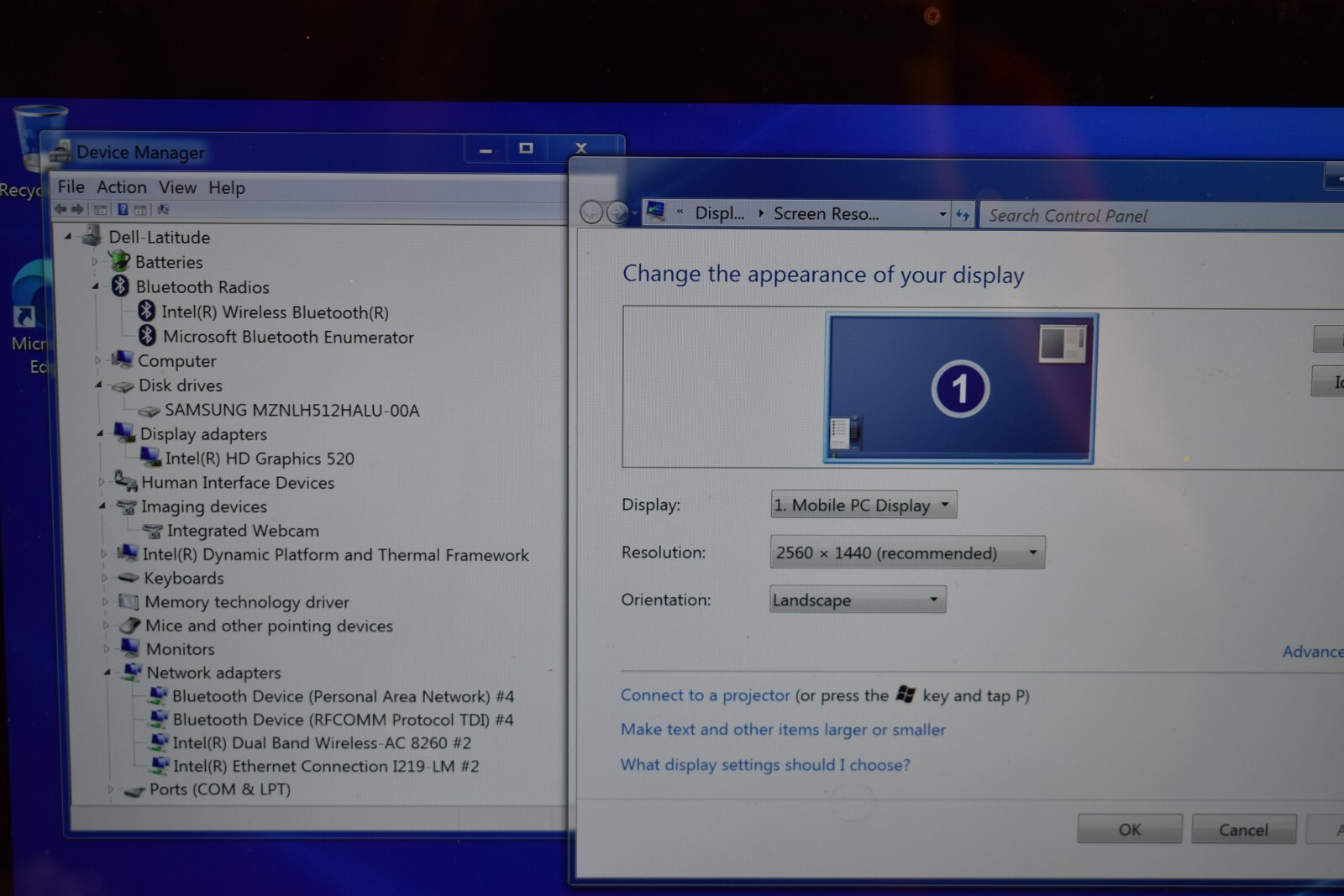 Dell Latitude E7470 Core i5-6300U 512GB SSD Windows 7 Pro 32-bit QHD Touchscreen