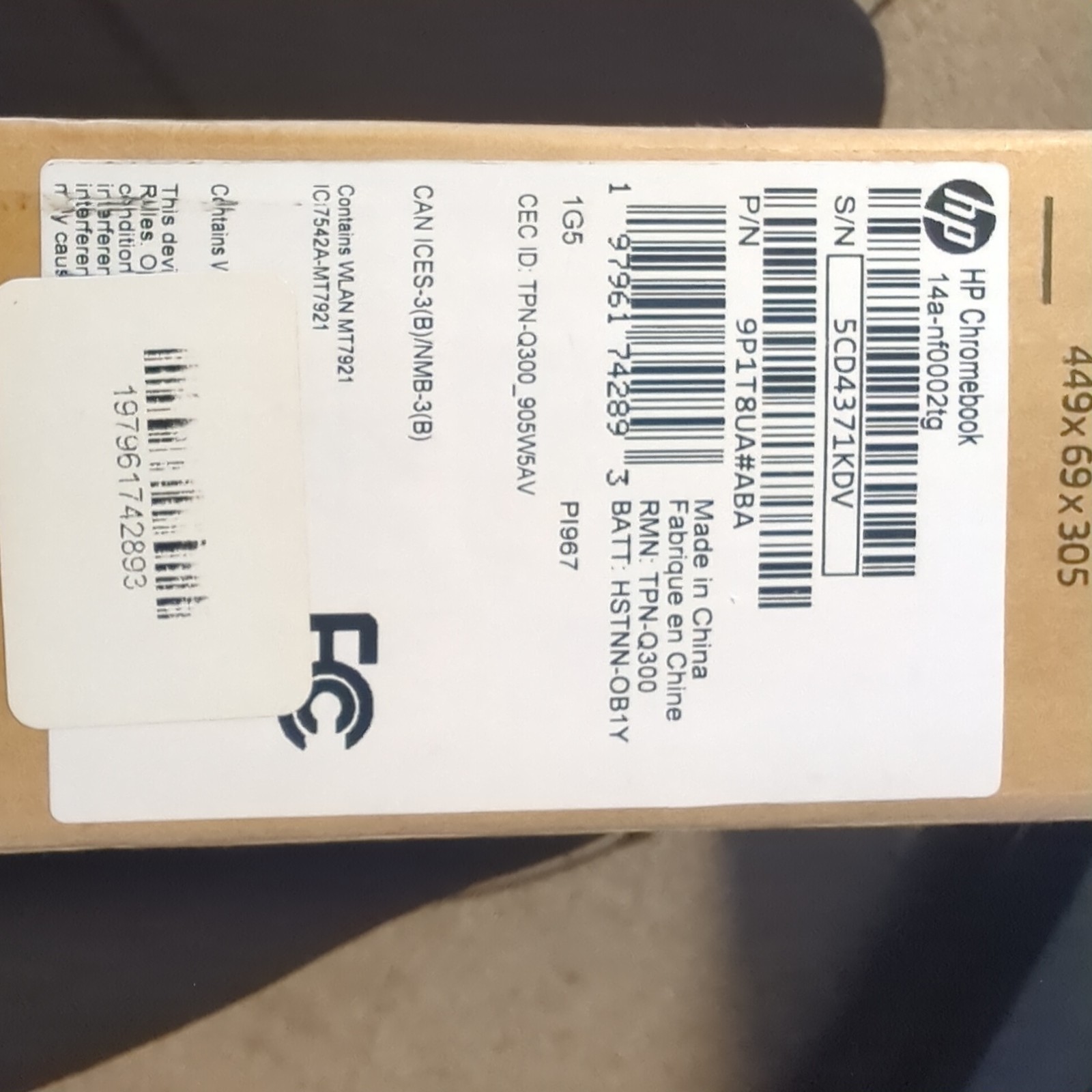 HP Chromebook 14a-nf0002tg 14 Inch Laptop HD 250-nits Intel Processor N100 Intel