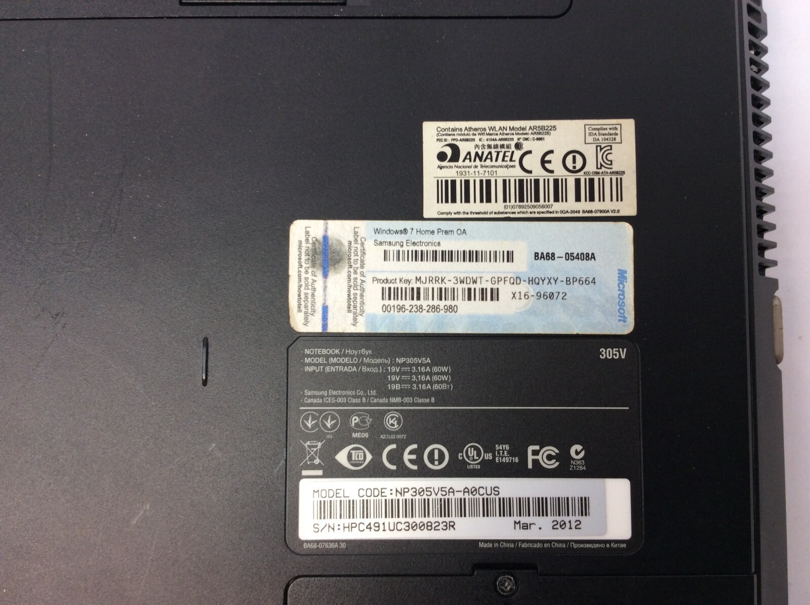 Untested Samsung Win 7 Quad Core AMD Radeon A6 Vision Notebook Laptop NP305V5A