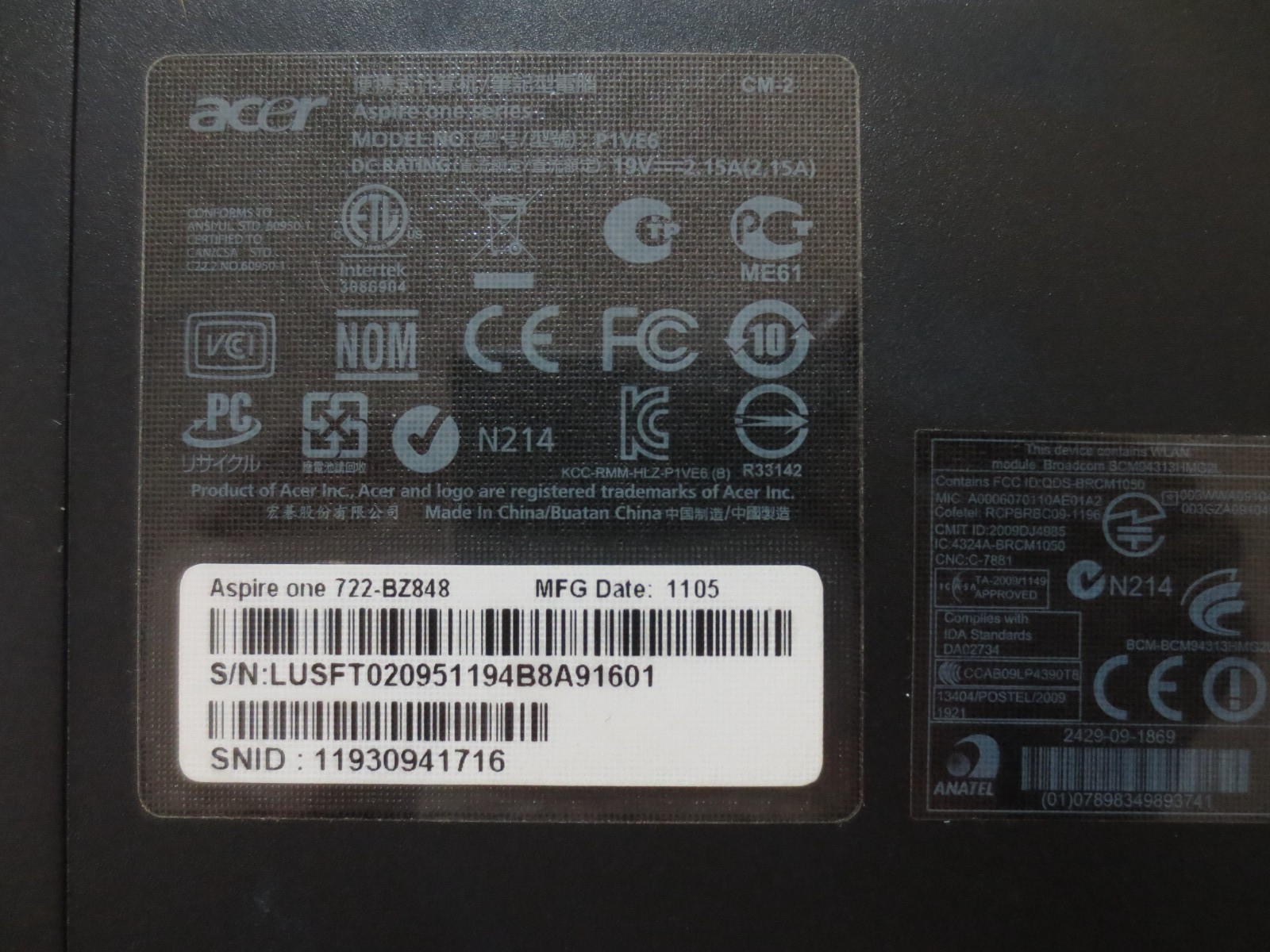 Acer-Aspire One 722-BZ848 500GB HDD with Charger and Box 11.6″ HD LED LCD