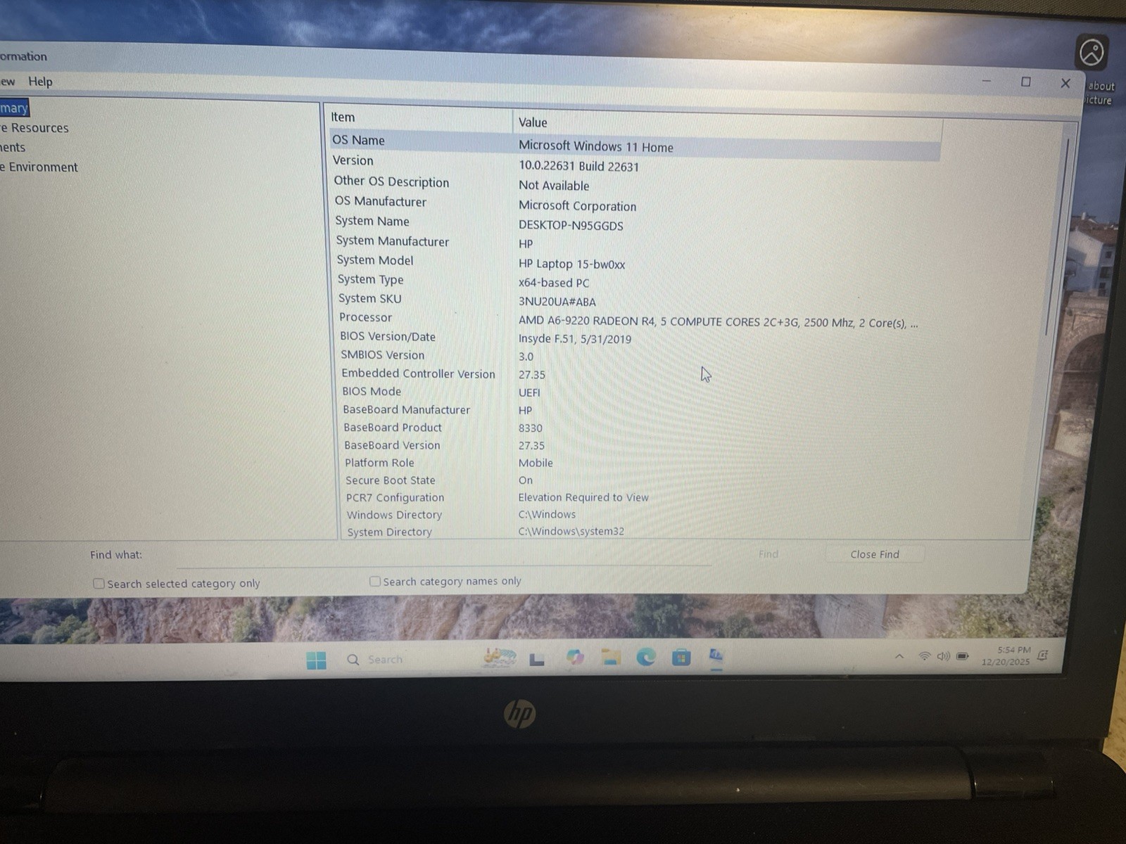 Hp Notebook (15-bw0xx) AMD A6-9220 12GB 500GB HDD
