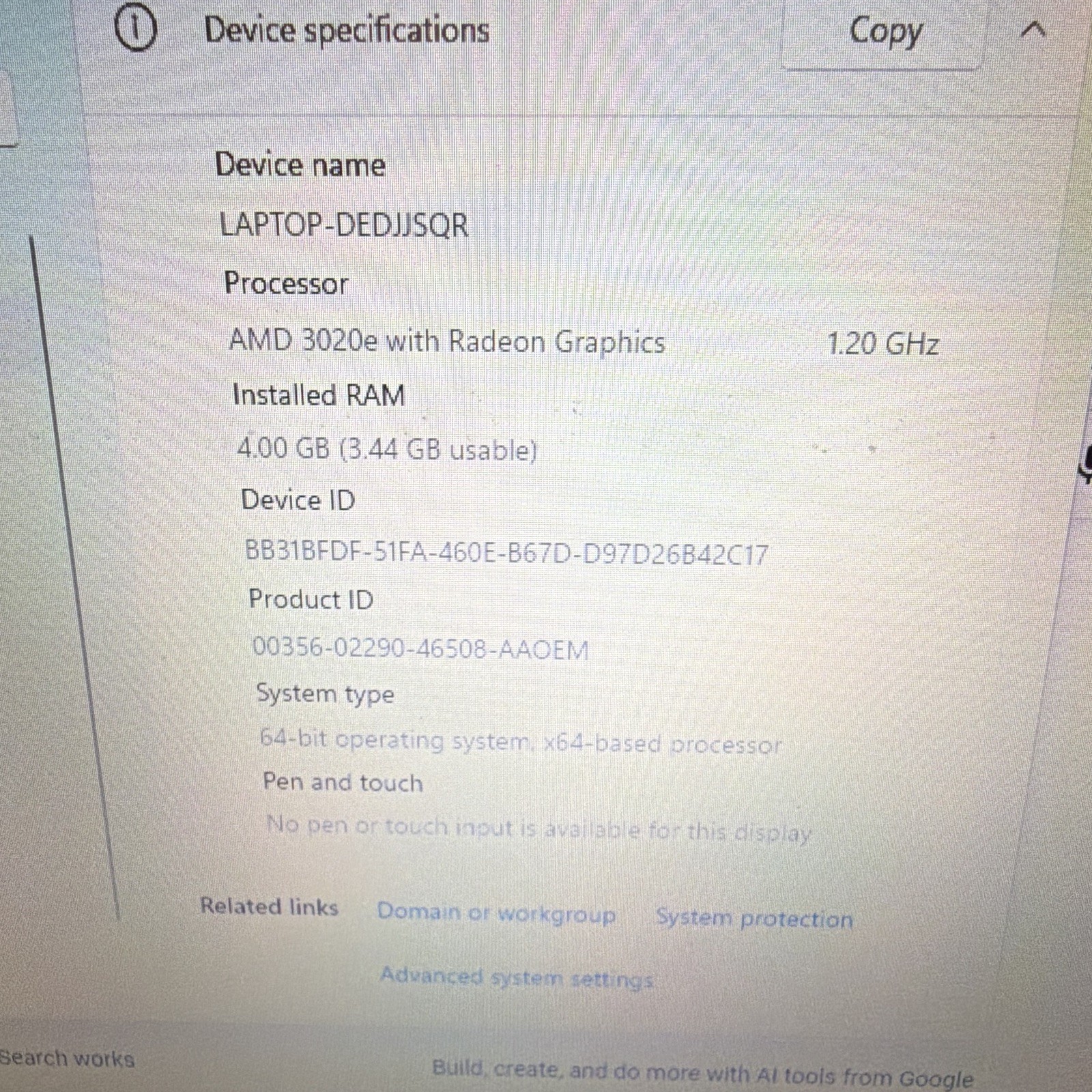 Acer Aspire 3 A315-23 15.6″ FHD AMD 3020e 4GB 256GB SSD Win 10 Black